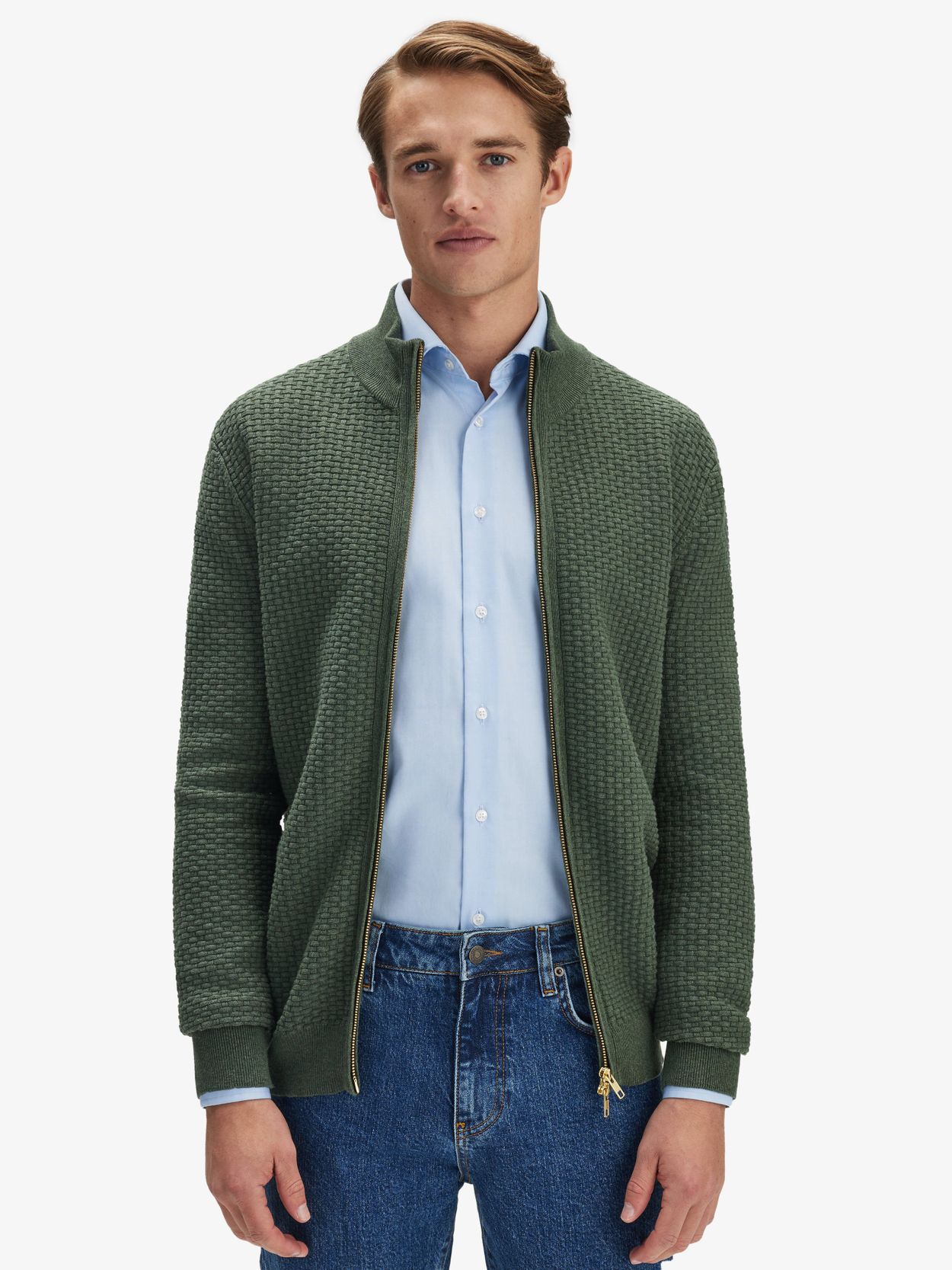 Olive Green Zipper Sweater