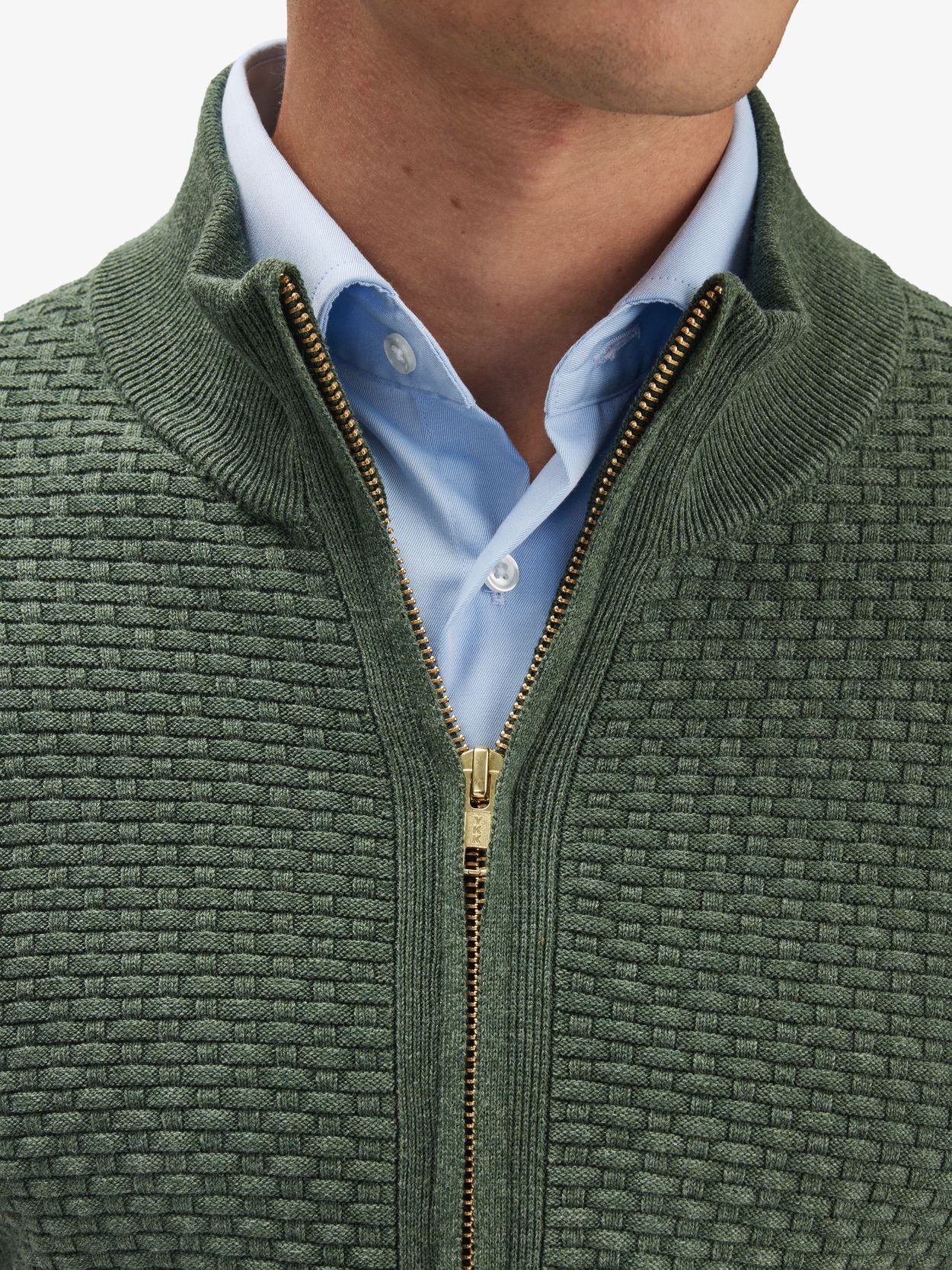 Olive Green Zipper Sweater