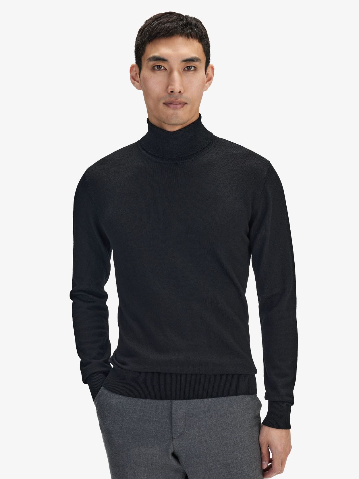 Long black turtleneck sweater sale