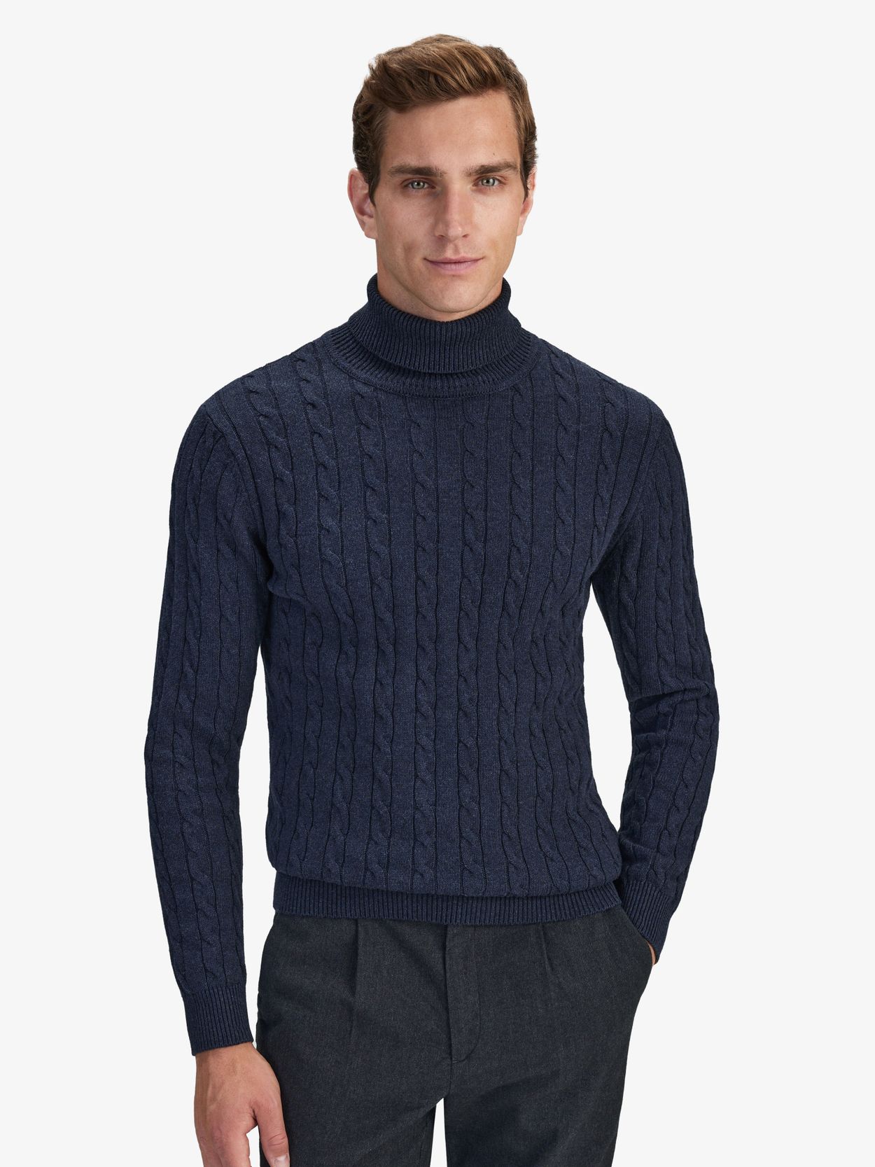 Blue turtleneck sweater outlet mens