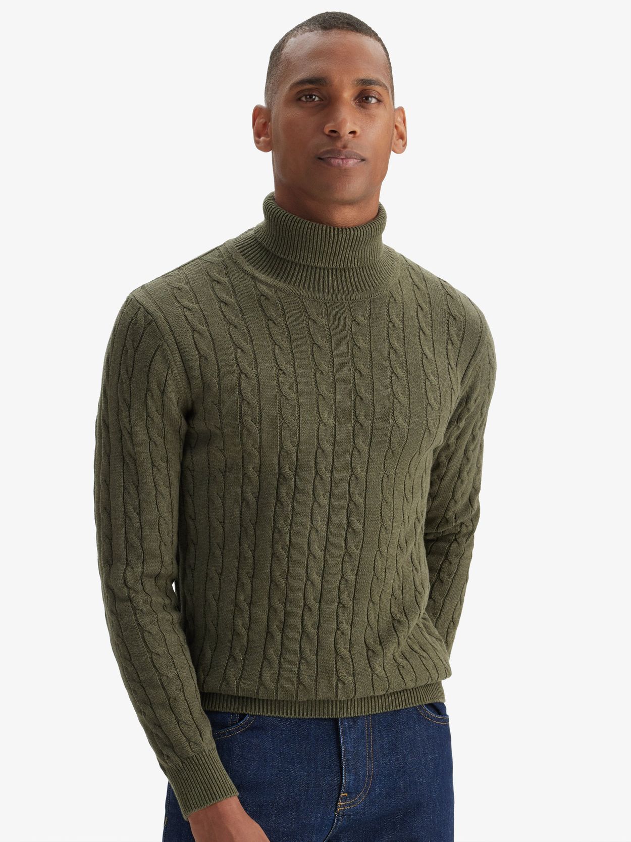 Dark green turtleneck clearance sweater