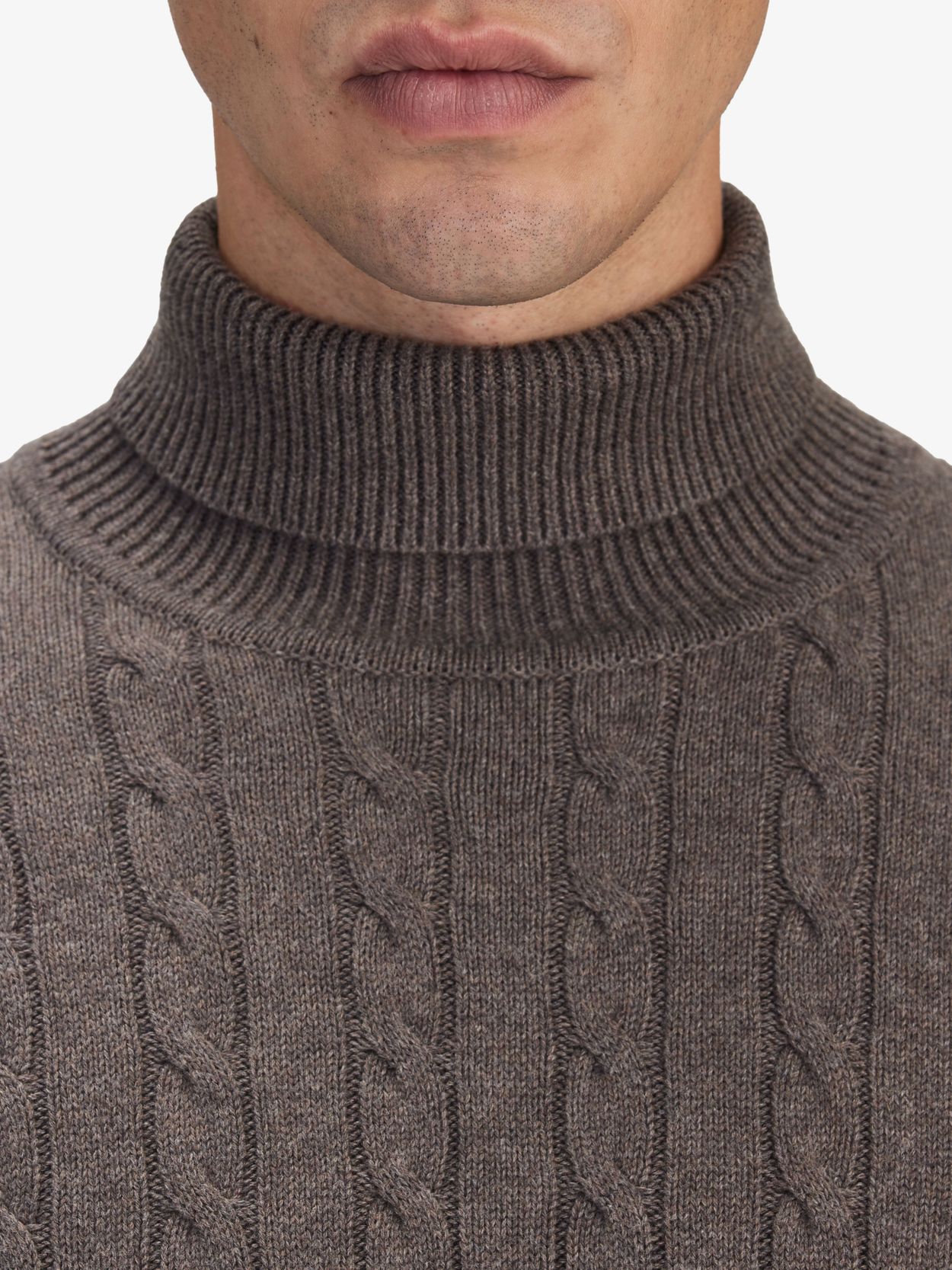 Grey Roll-neck fine-knit cashmere sweater, Raey