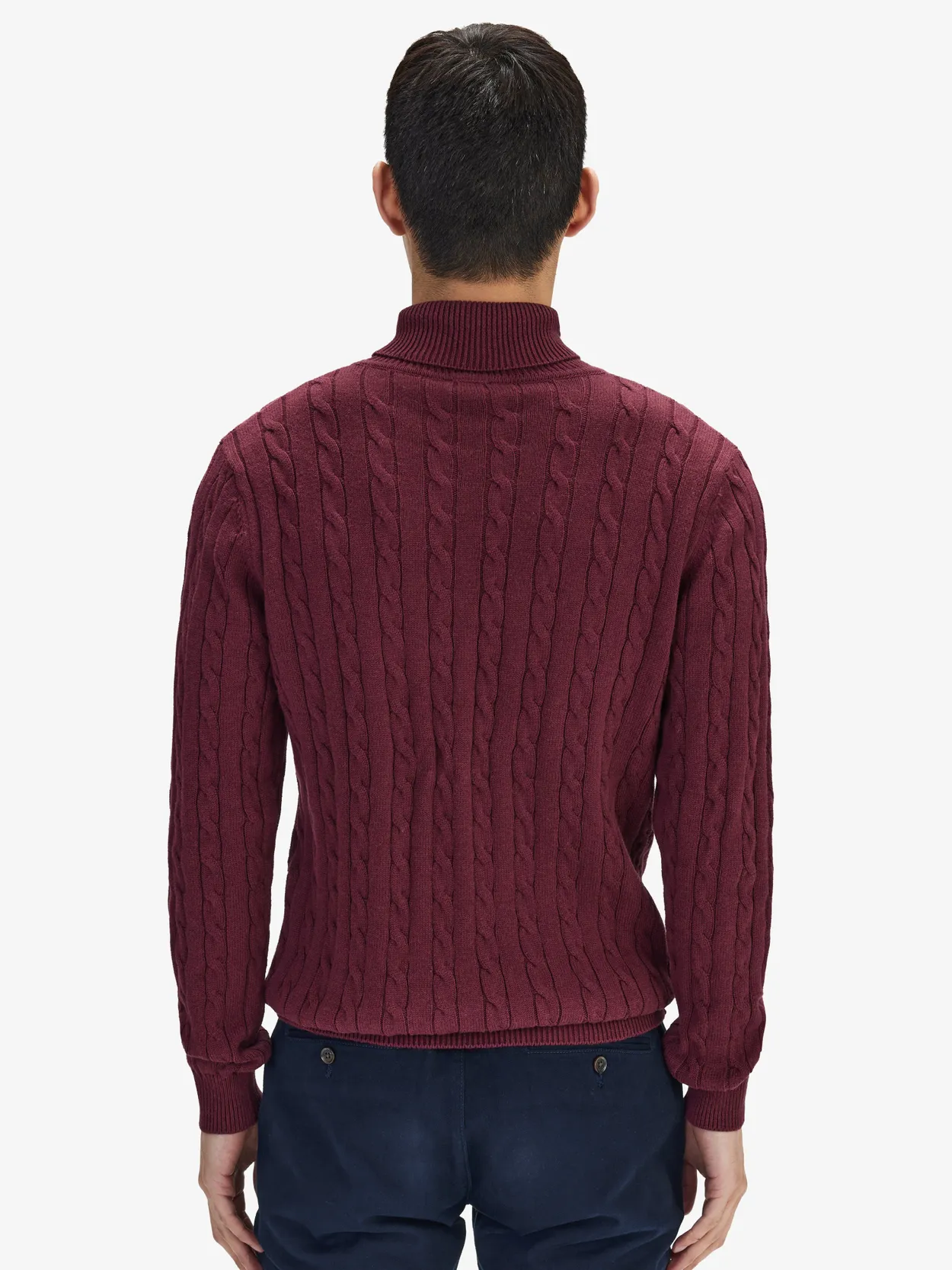 GentWith Bellevue Burgundy Slim Fit Turtleneck Sweater - GENT WITH