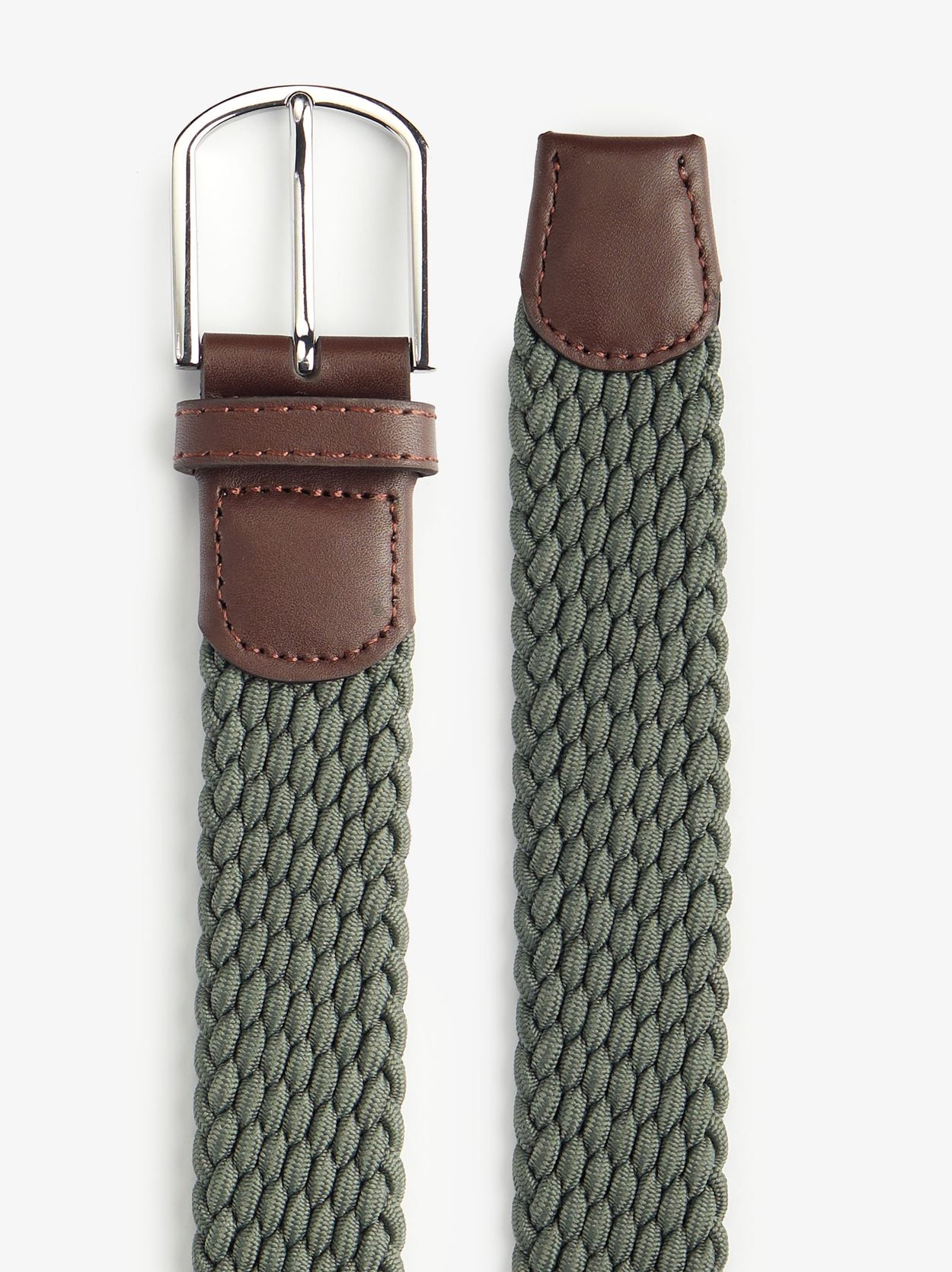 Olive Green Braided Belt - Men display picture 3