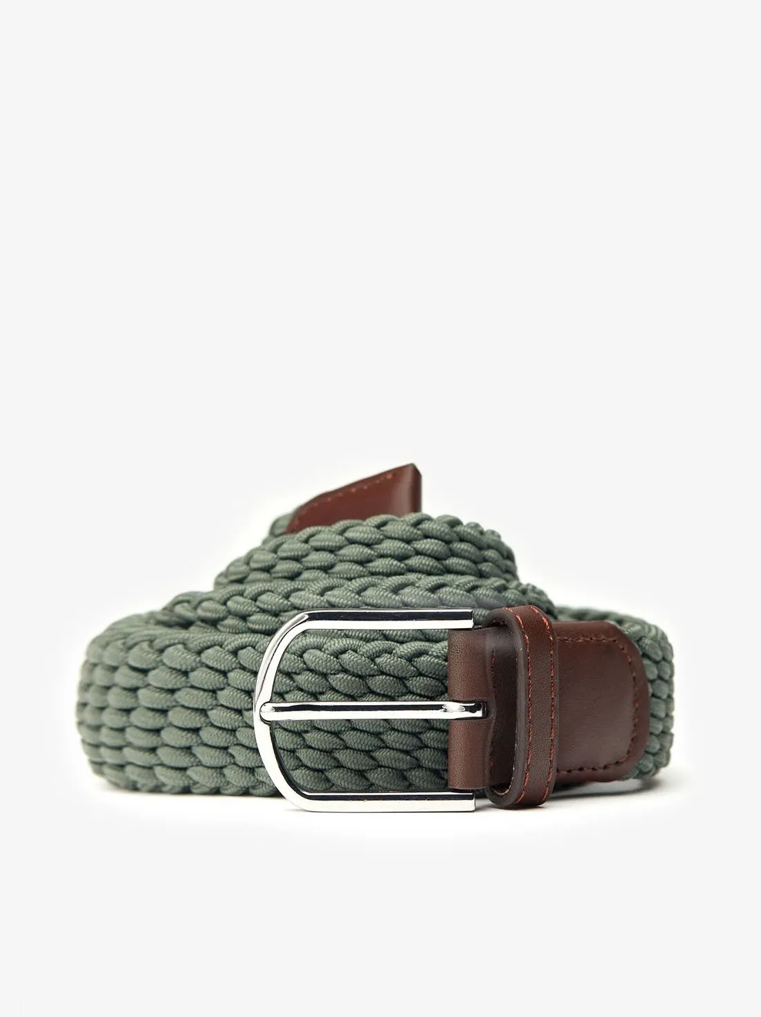 Ceinture Tressée Vert Olive