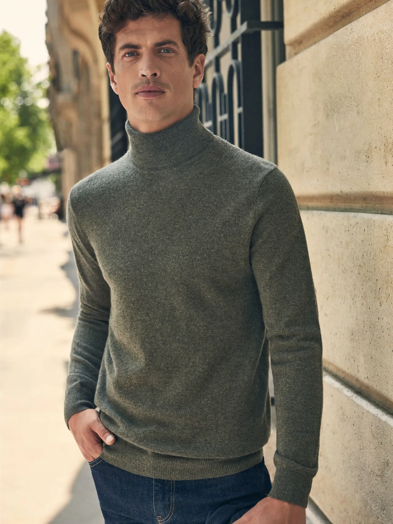 Green Cashmere Turtleneck