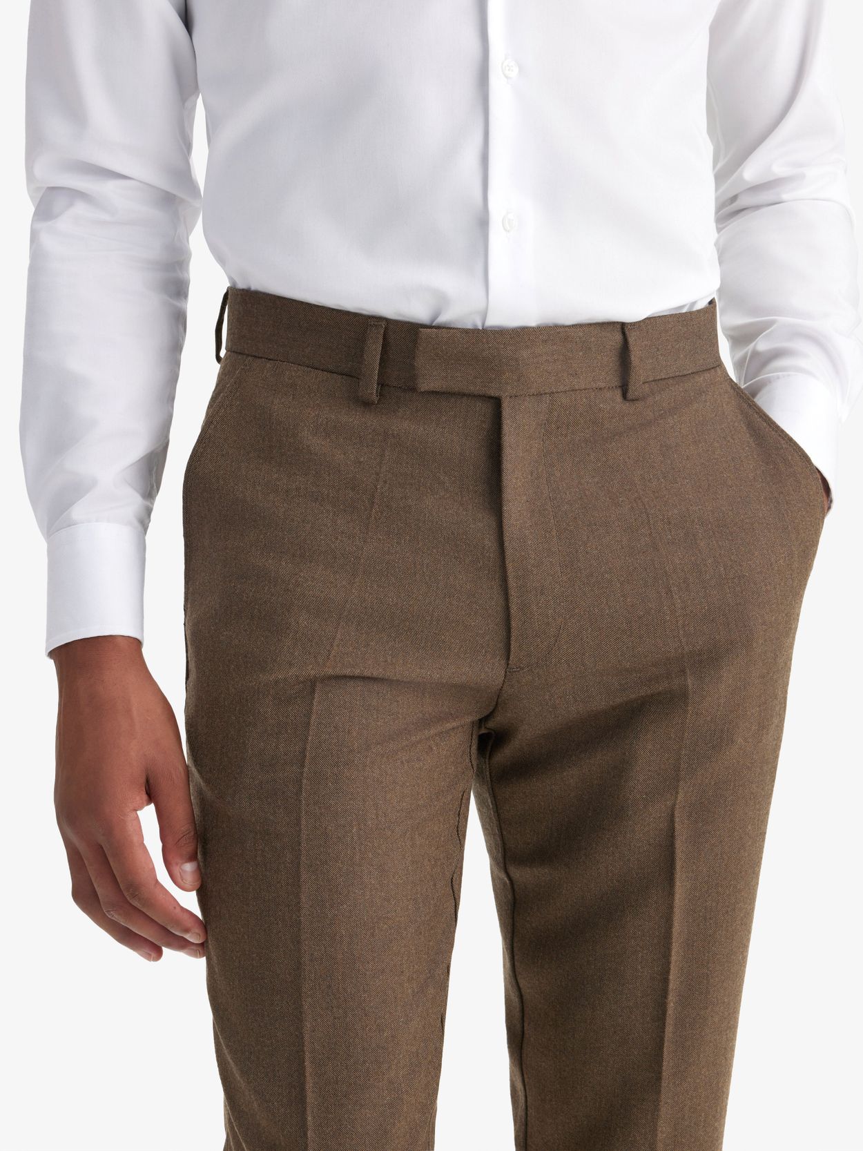 Brown Wool Trousers Brescia