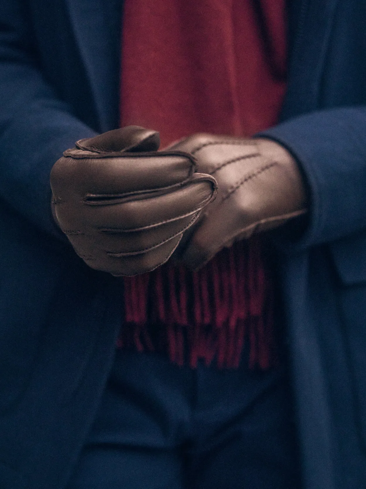 Dark Brown Leather Gloves Airolo