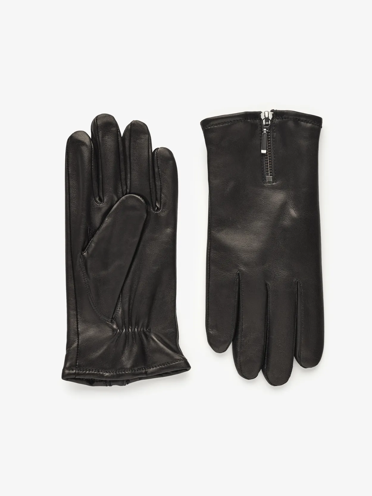 Black Leather Gloves Arosa