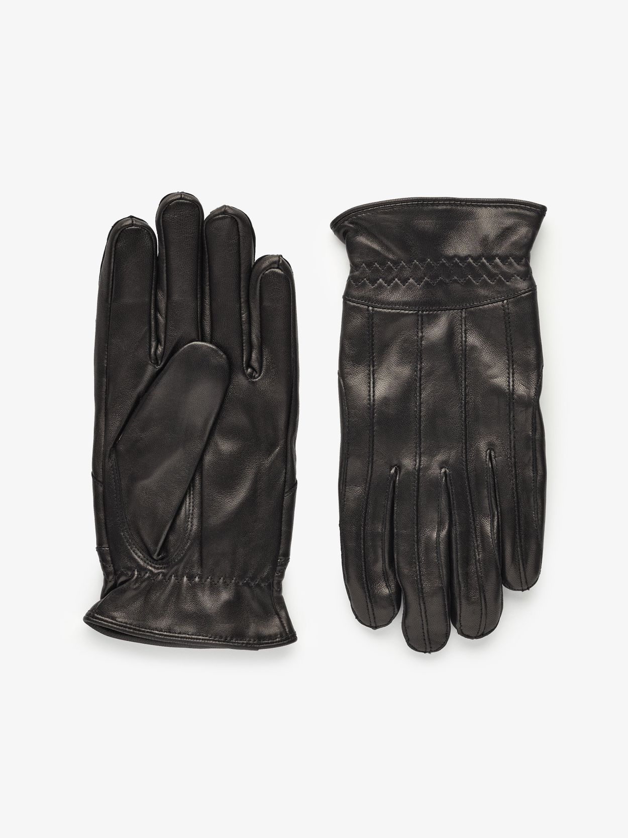 Black Leather Gloves Zermatt