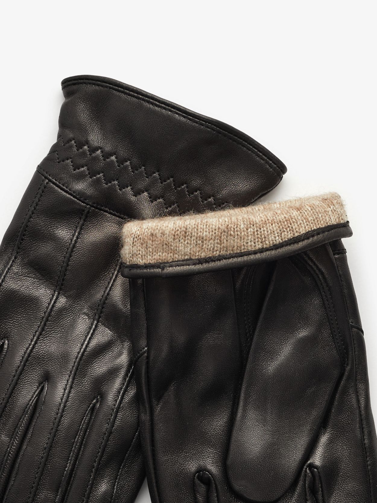 Black Leather Gloves Zermatt