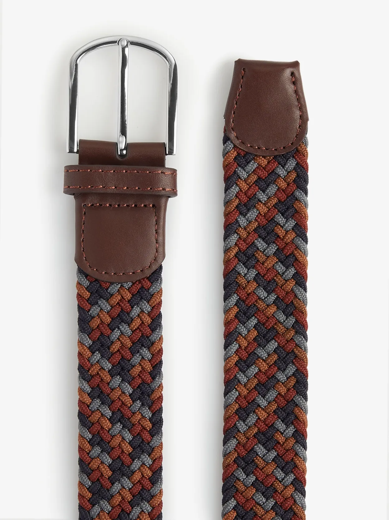 Brown & Grey Braided Belt