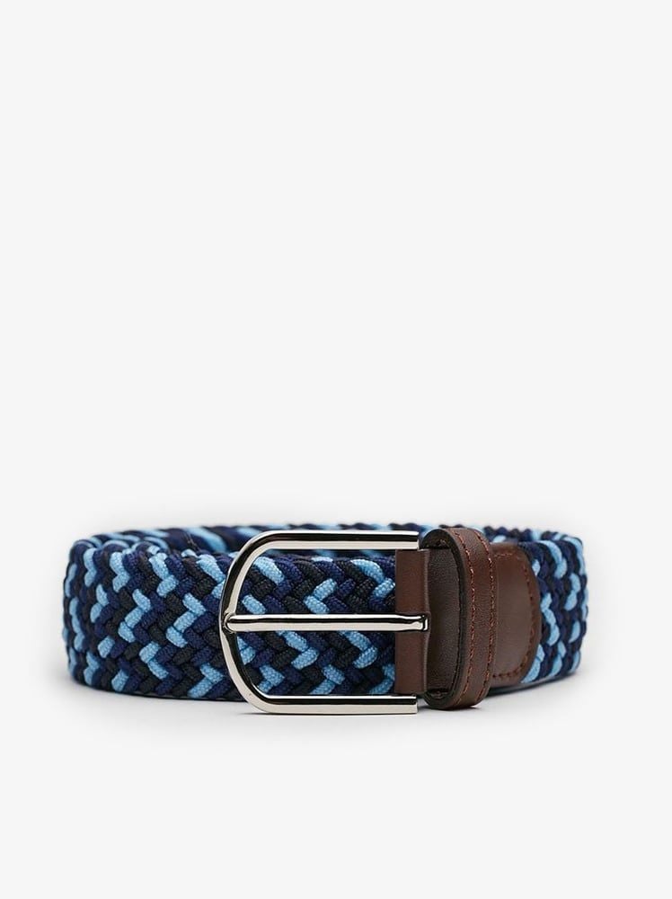 Gevlochten leren riem 3,5 cm | Gevlochten leren riem voor vrouwen mannen 35mm | Gevlochten riem met zilveren gesp | Cognac 105cm