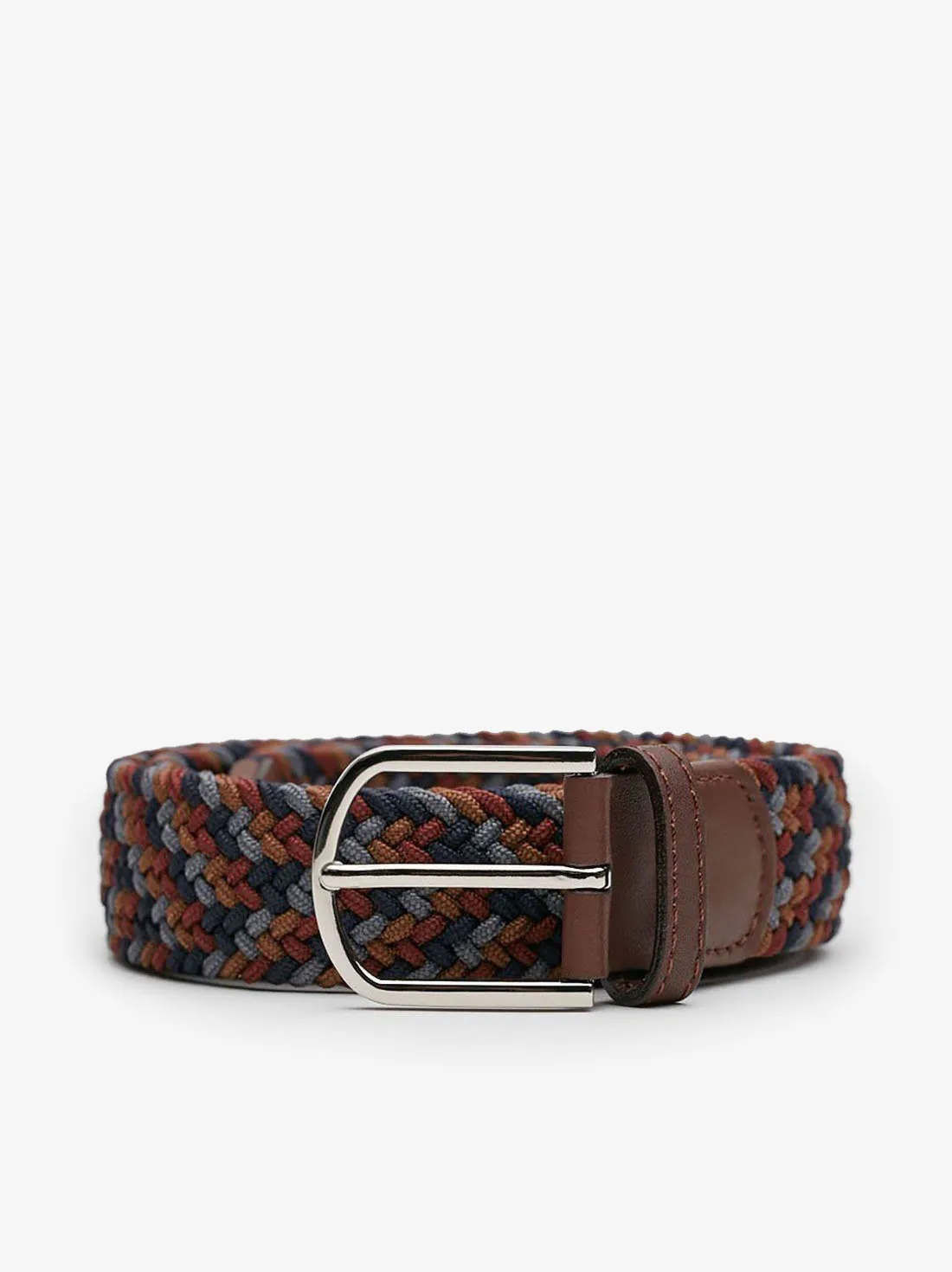 Brown & Grey Braided Belt