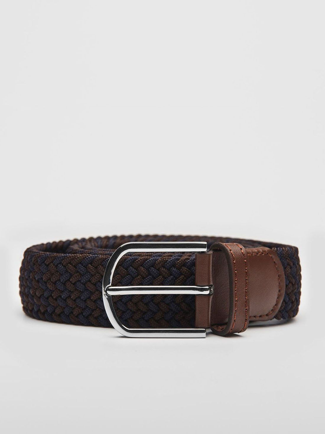 Brown & Blue Braided Belt