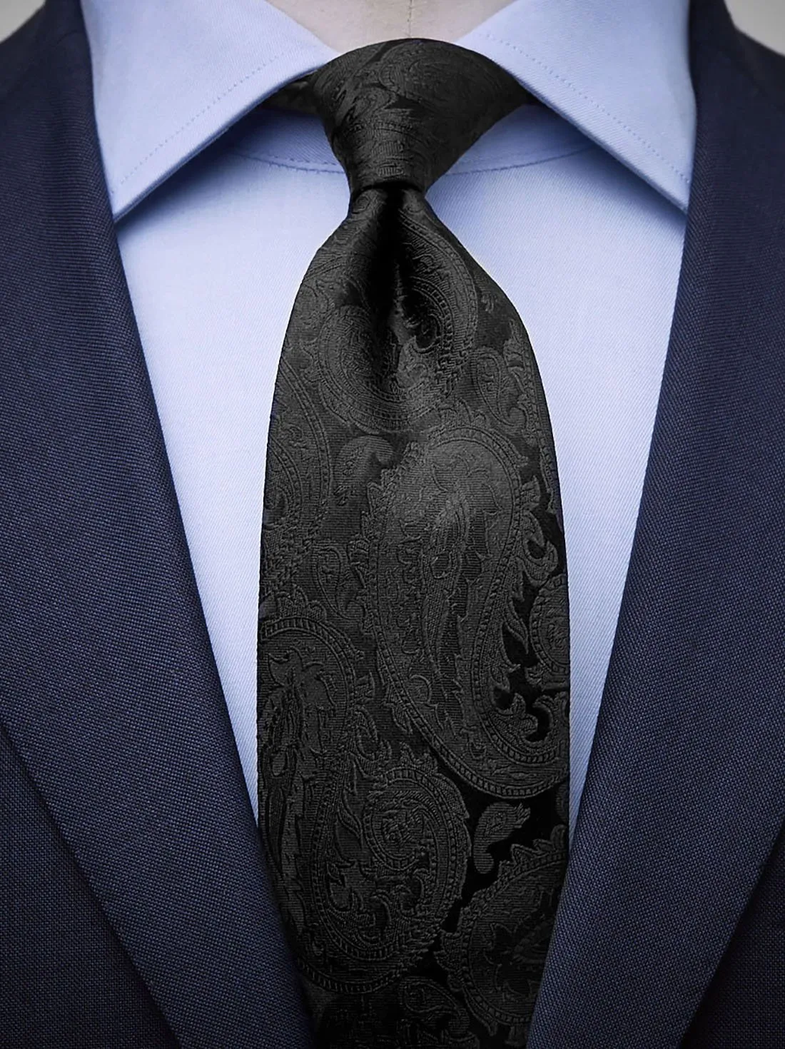 Best Tieslim Black Tie For Men - Polyester Necktie For Wedding & Formal  Events