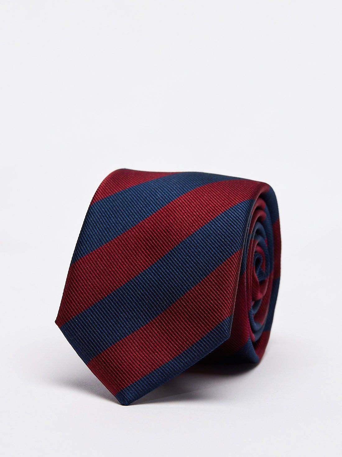 Stripe Burgundy Blue Tie - Grateful Gadgets