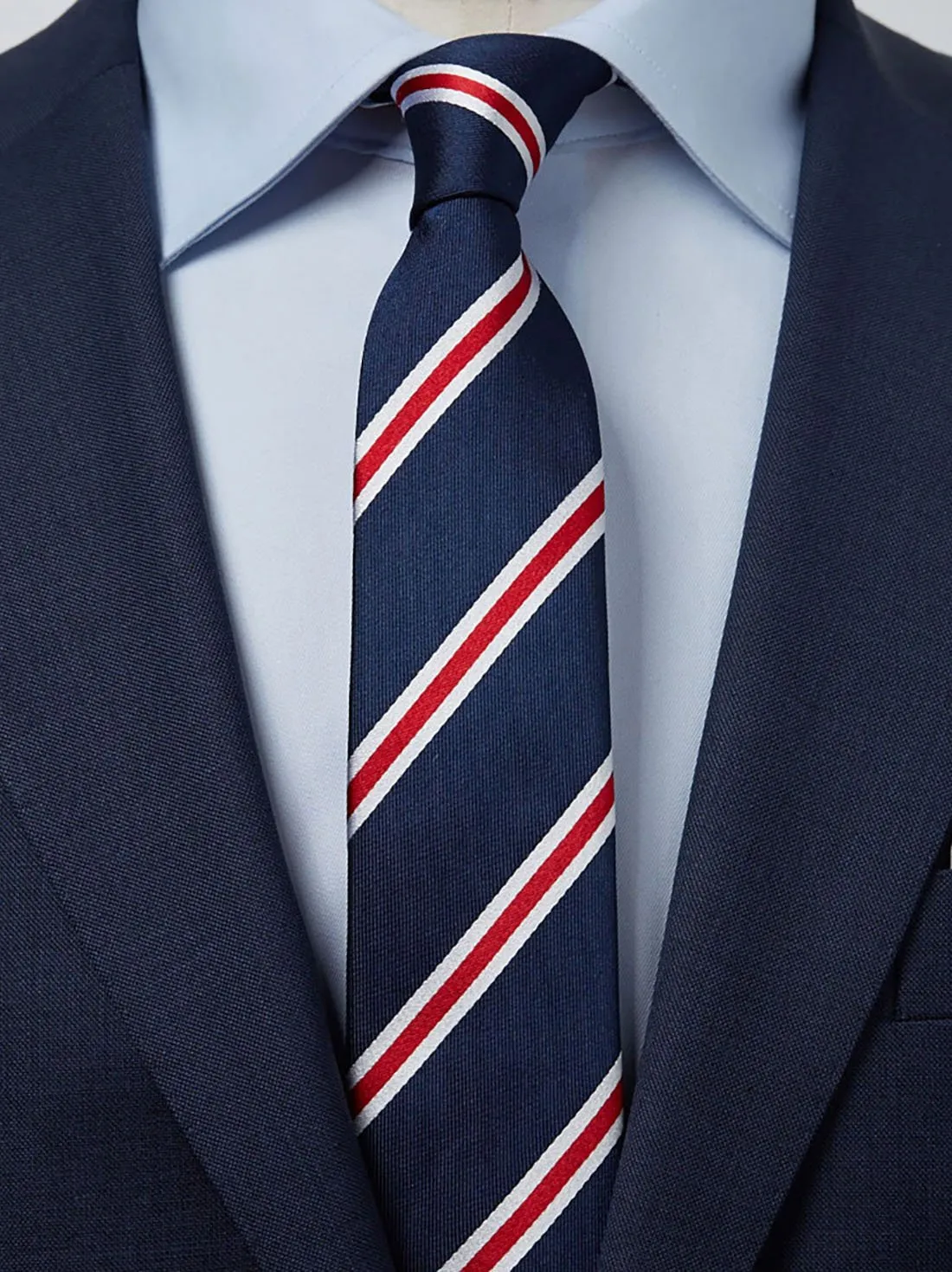 Blue & Red Tie Multi Stripe