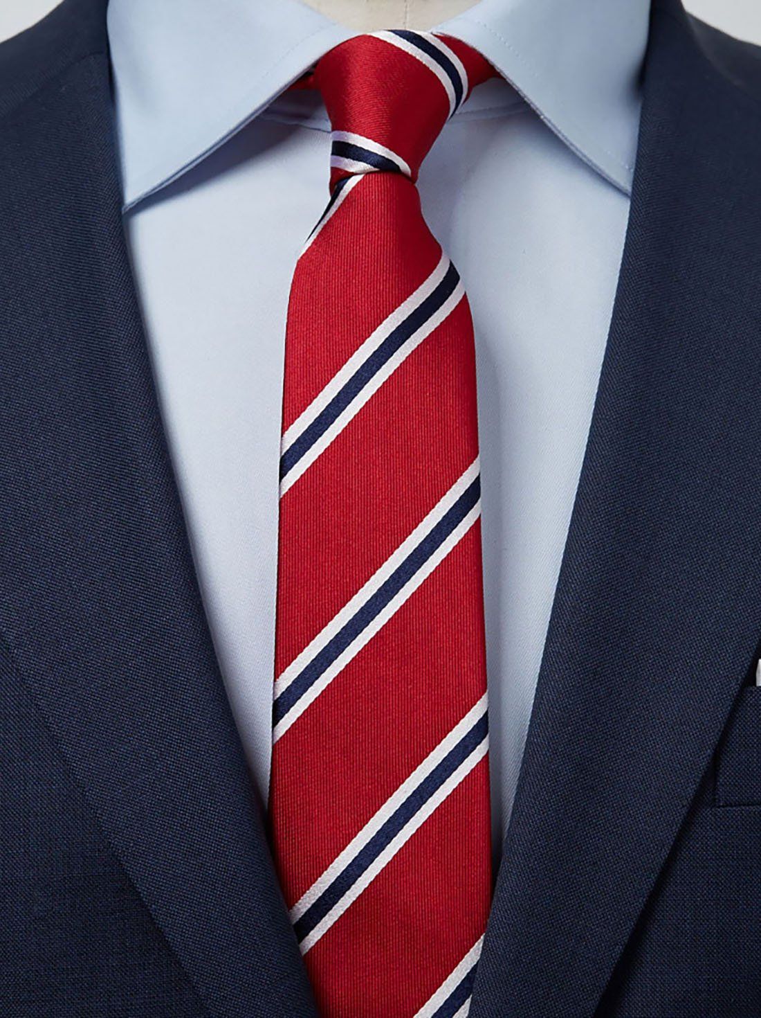 Red & Blue Tie Multi Stripe