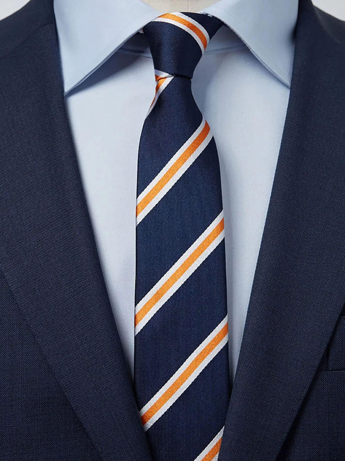 Blue & Orange Tie Multi Stripe