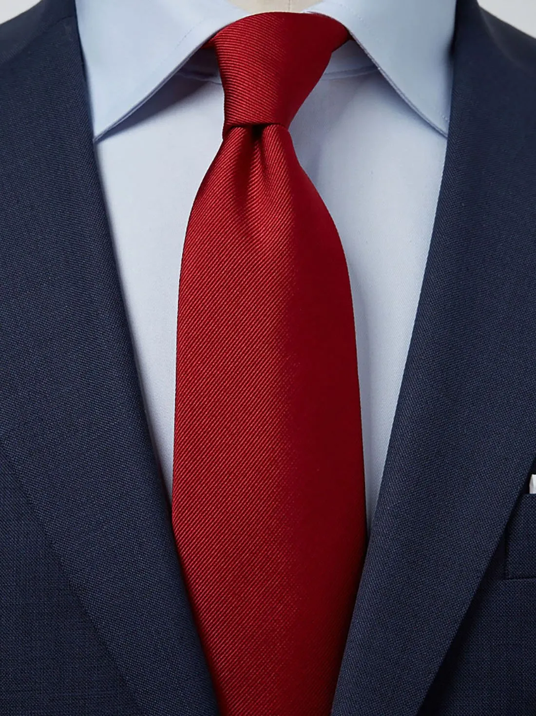 Classy Striped Silk Tie in Red and Navy