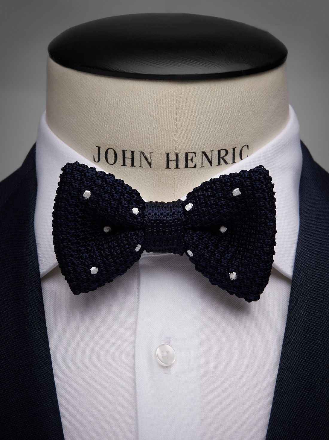Blue Knitted Bow Tie