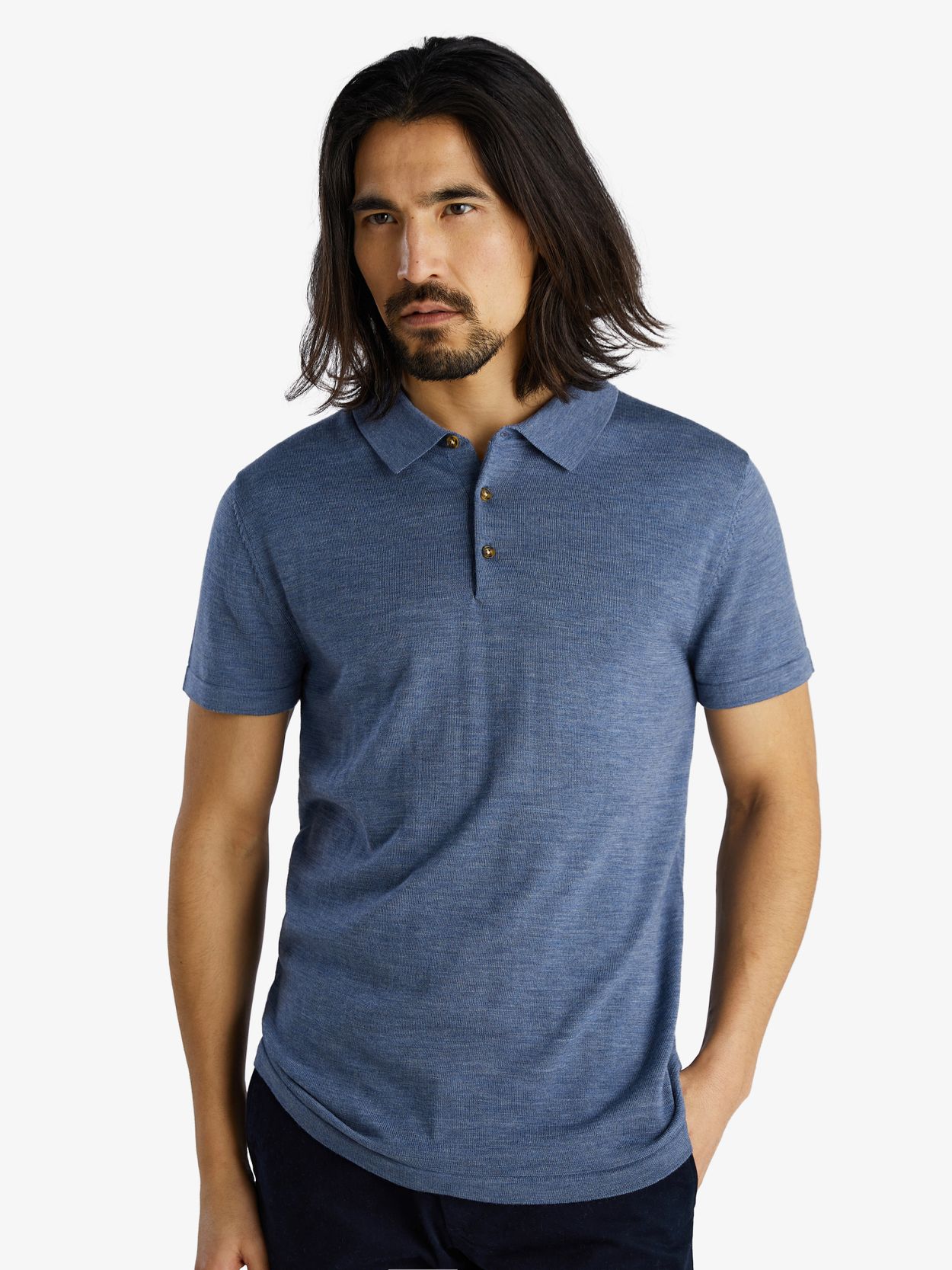 Blue Polo Shirt Merino