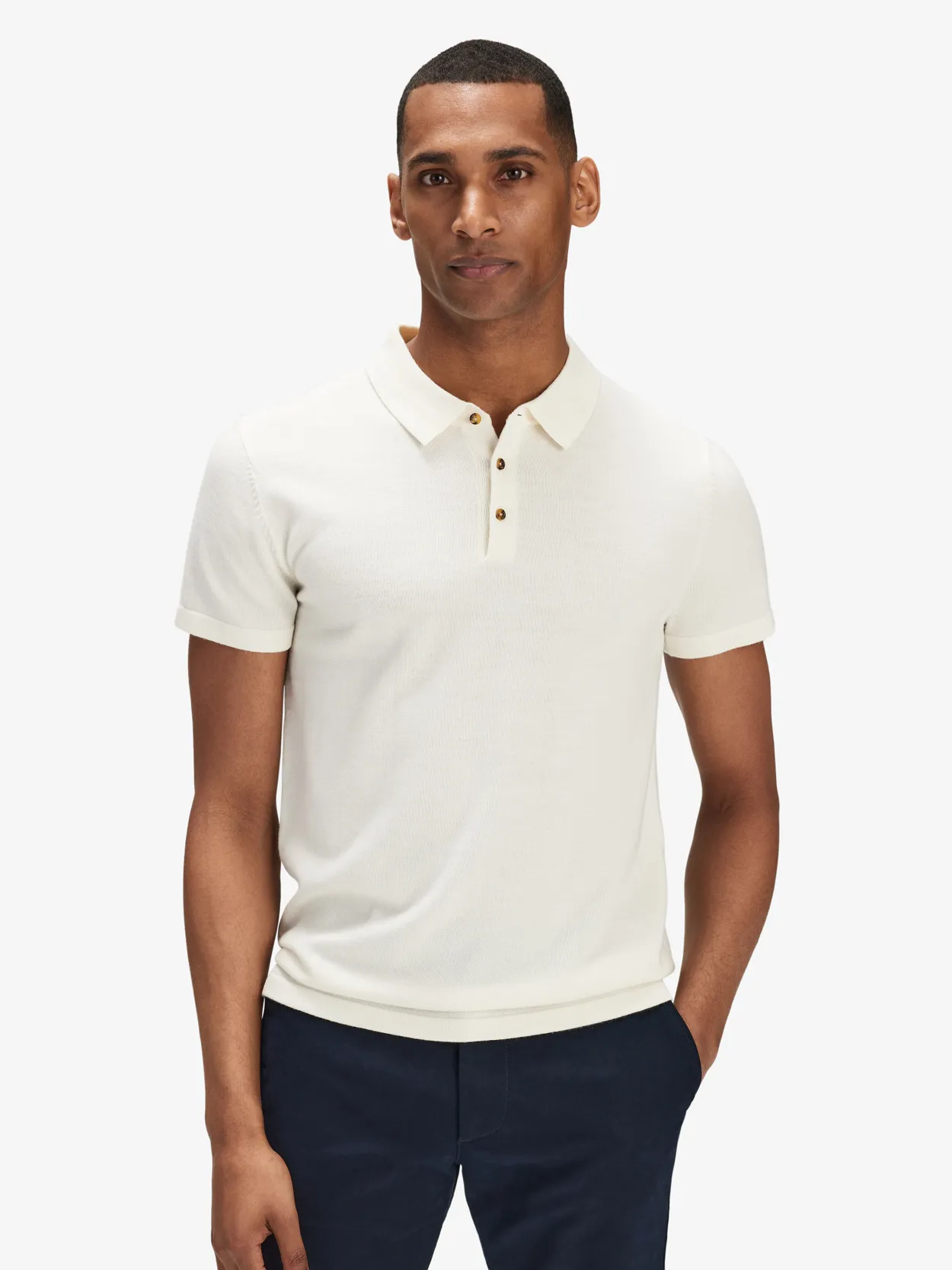 Off White Polo Shirt Merino