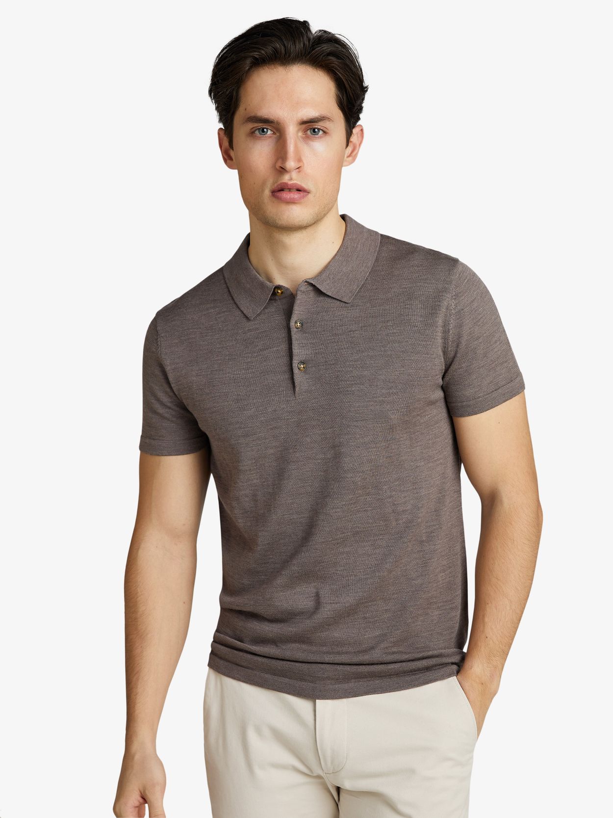 Brown Polo Shirt Merino