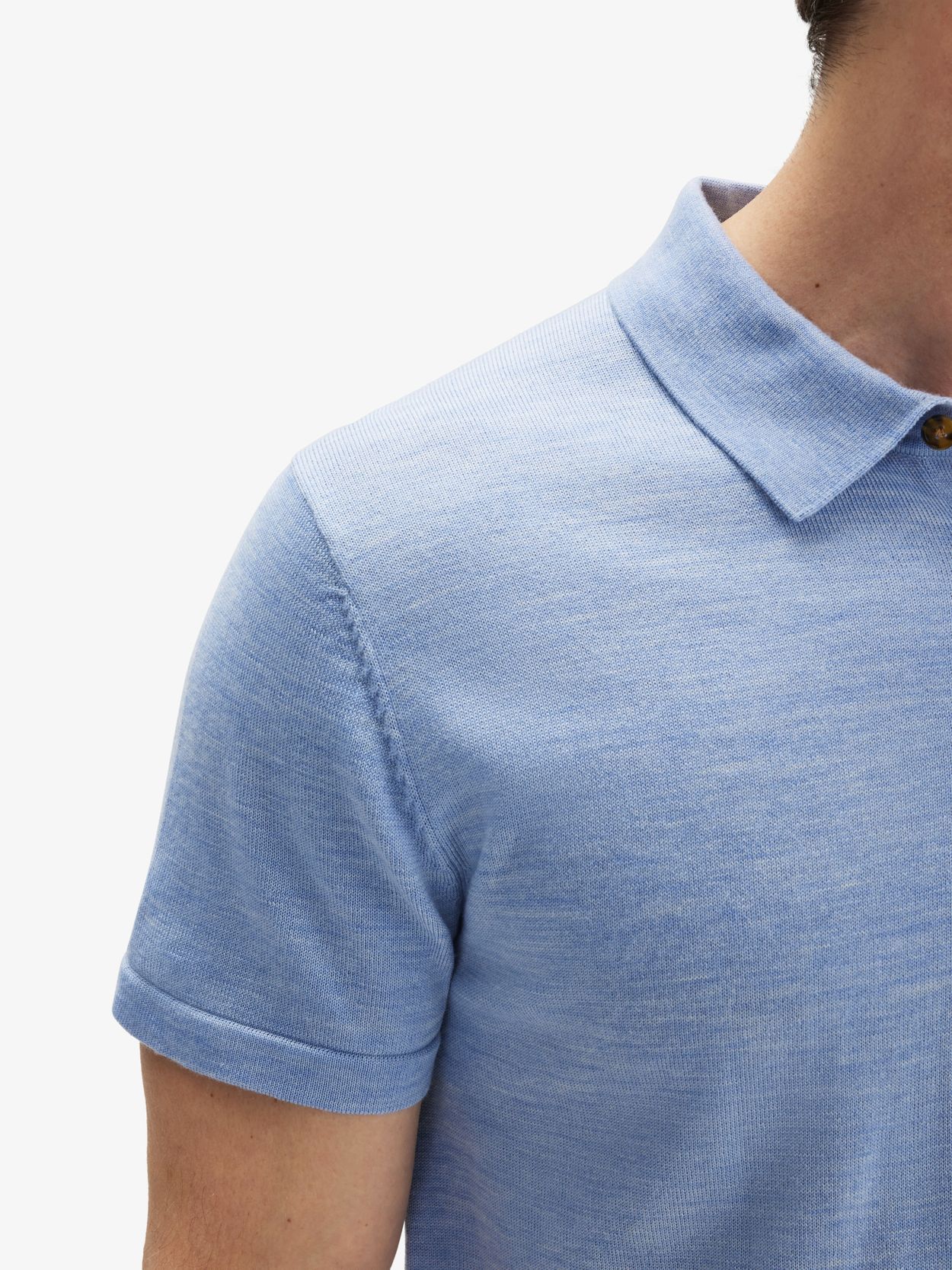 Light Blue Polo Shirt Merino