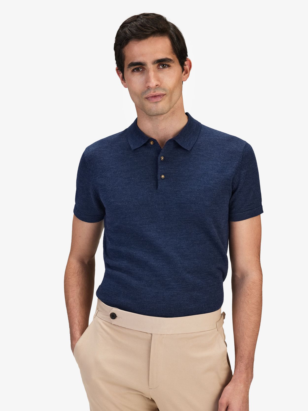 Blue Polo Shirt Merino