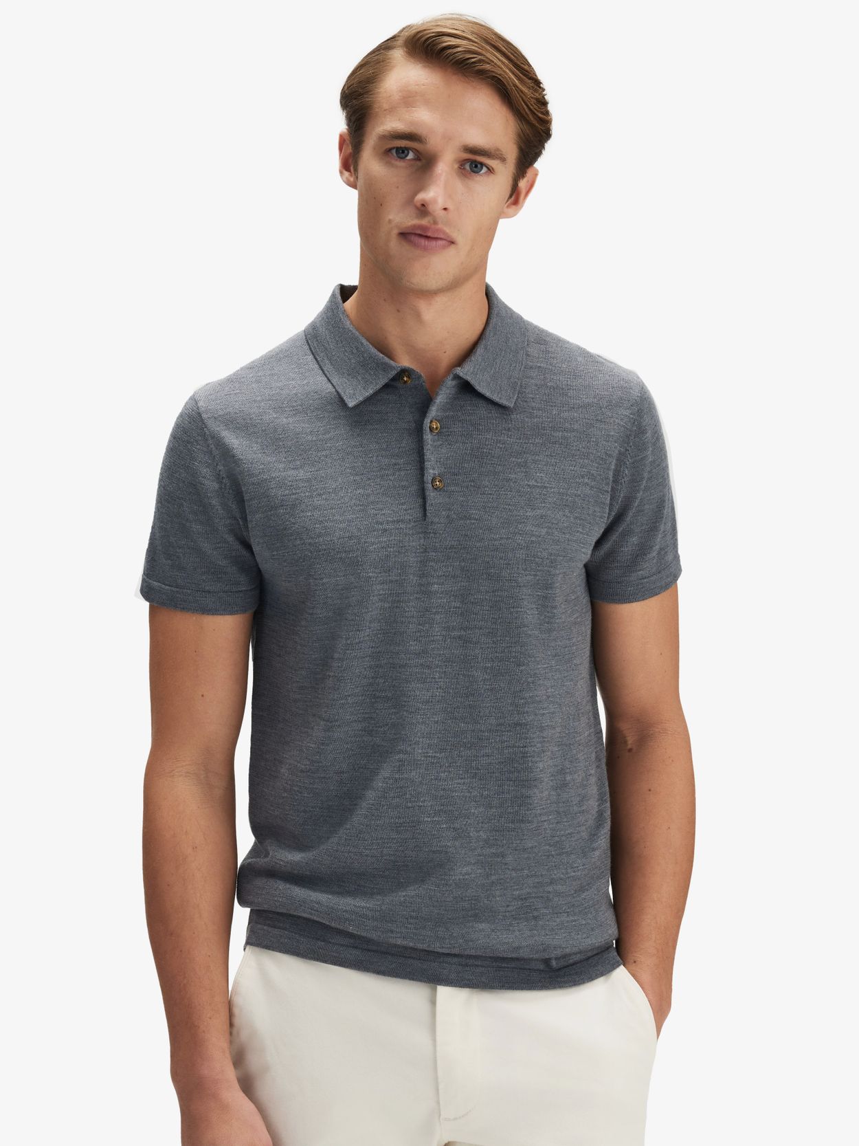Grey Polo Shirt Merino