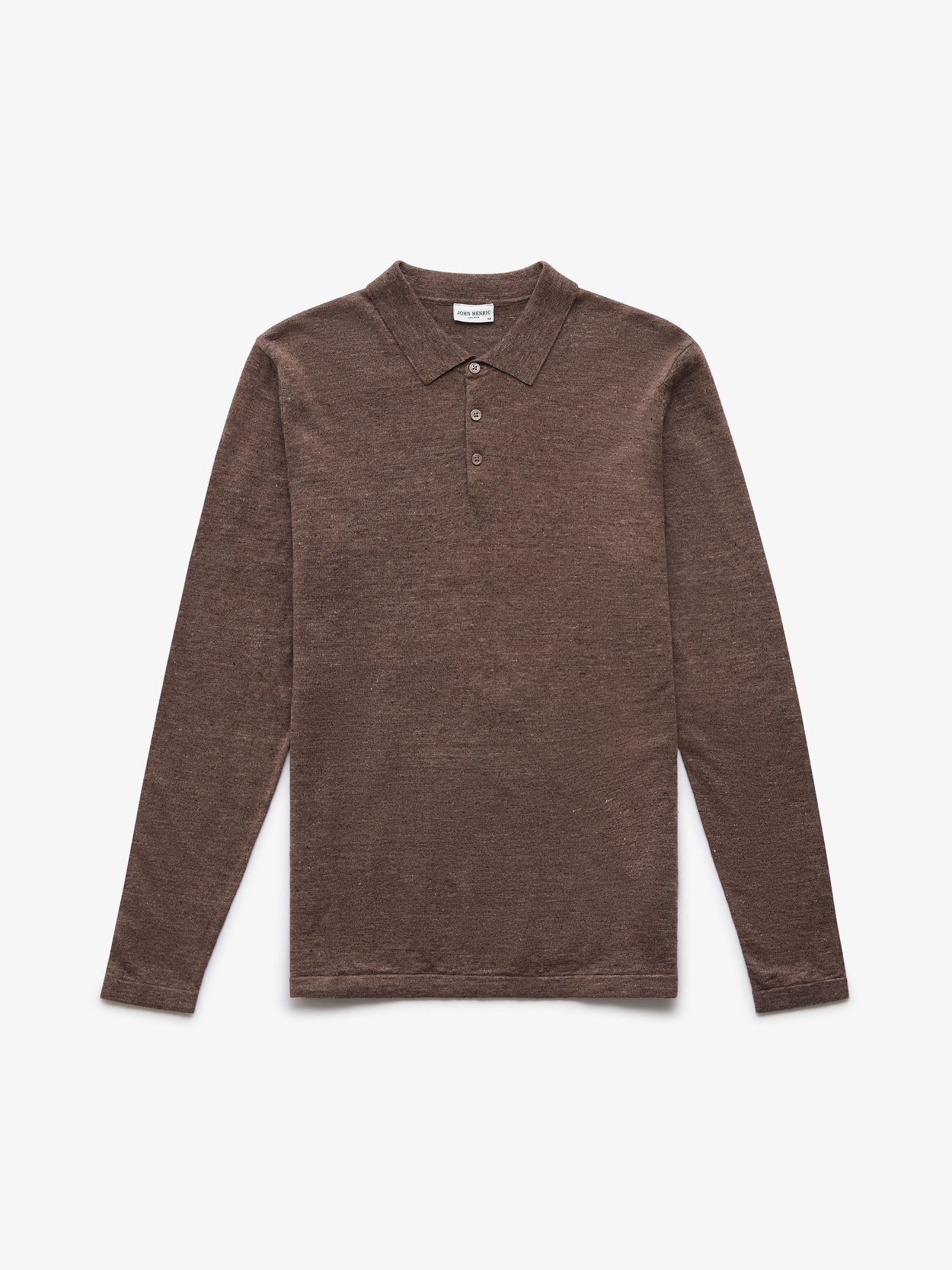 Brown Linen Polo Shirt