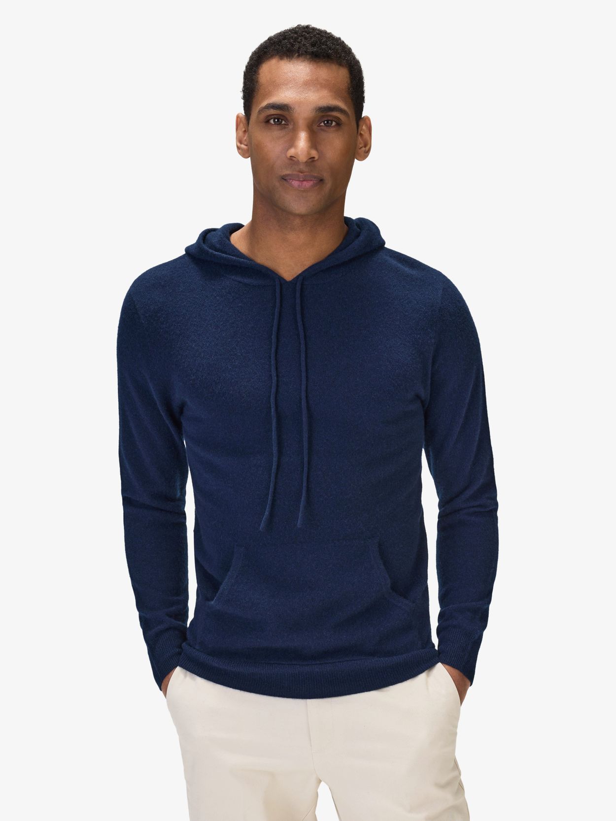 Marineblauer Kaschmir-Hoodie