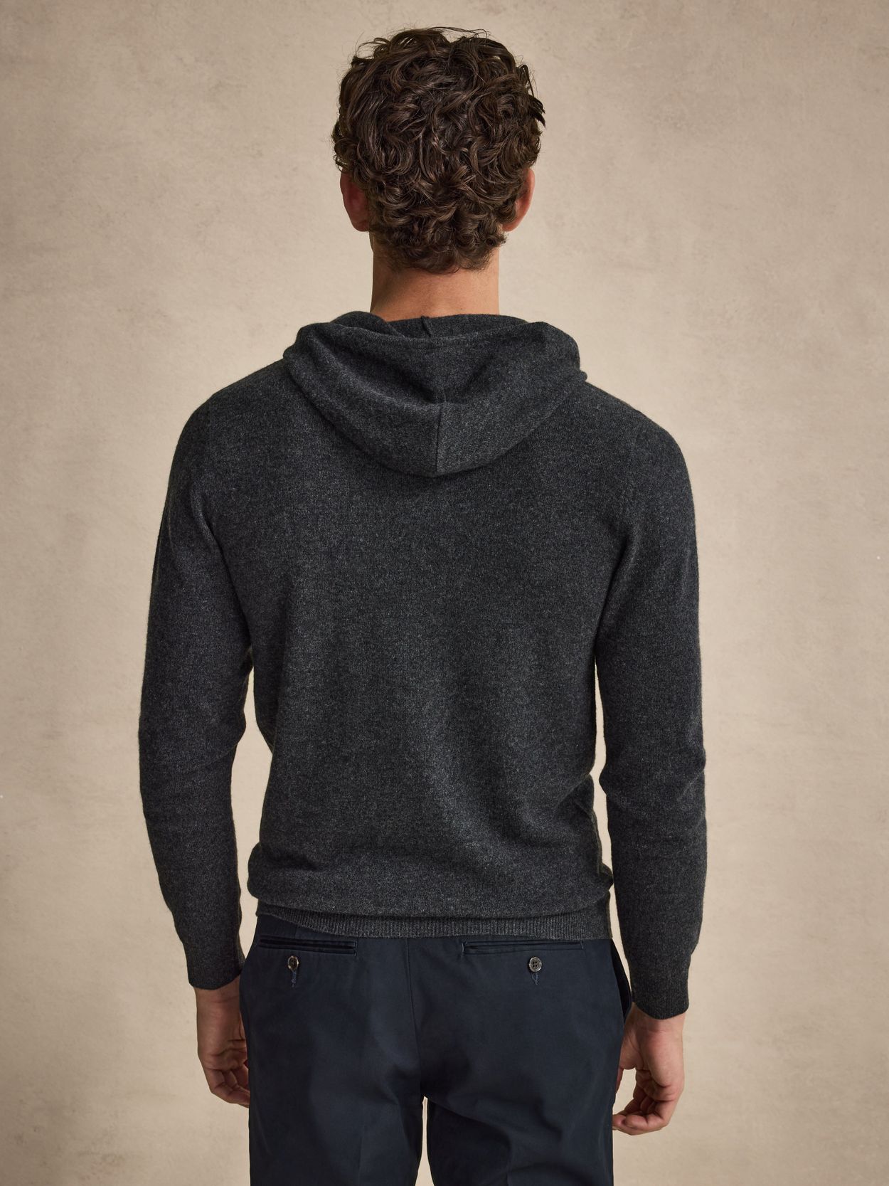 Dark Grey Cashmere Hoodie - Men