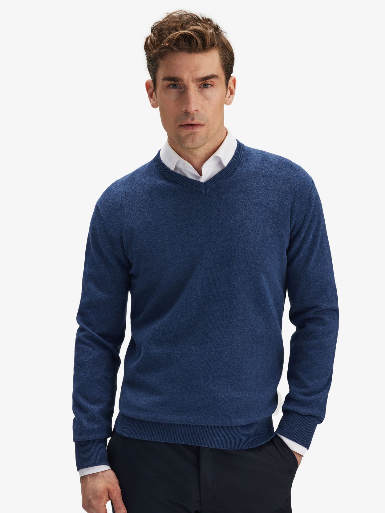 V neck navy outlet blue sweater