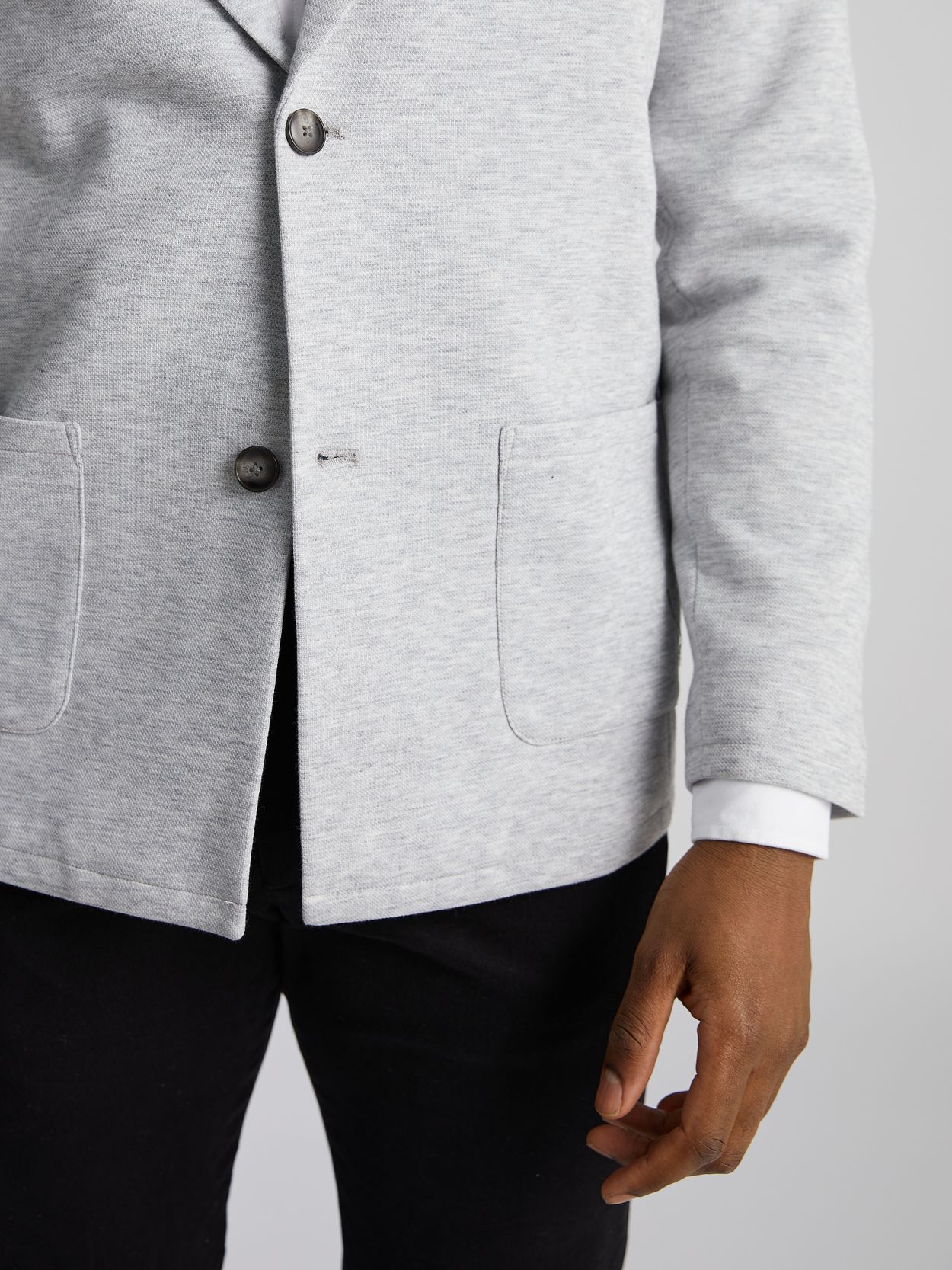JOHN/NHOJ Grey Spread Collar Jacket-