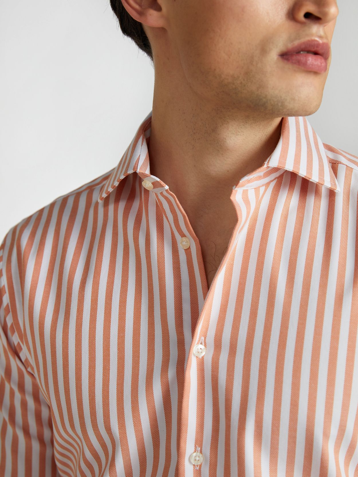 Orange Block Striped Shirt