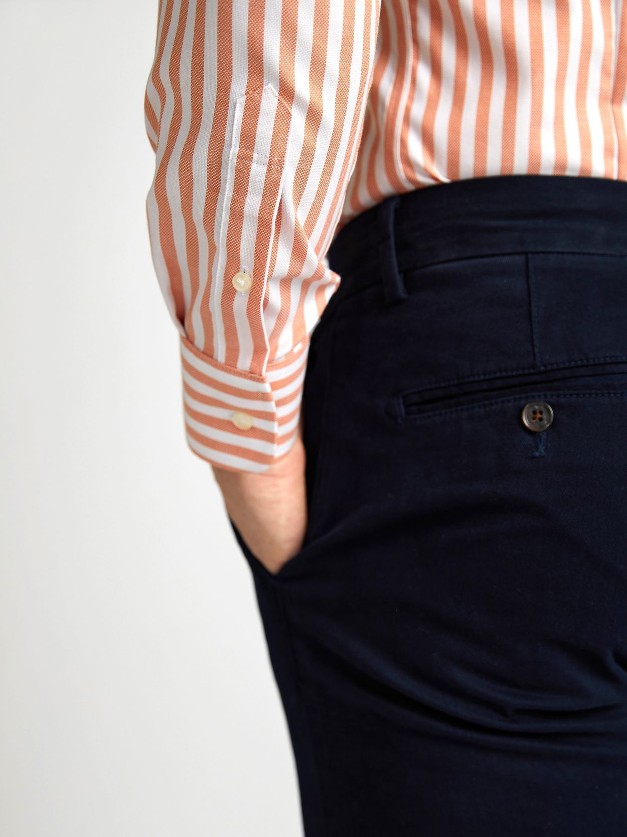 Orange Block Striped Shirt