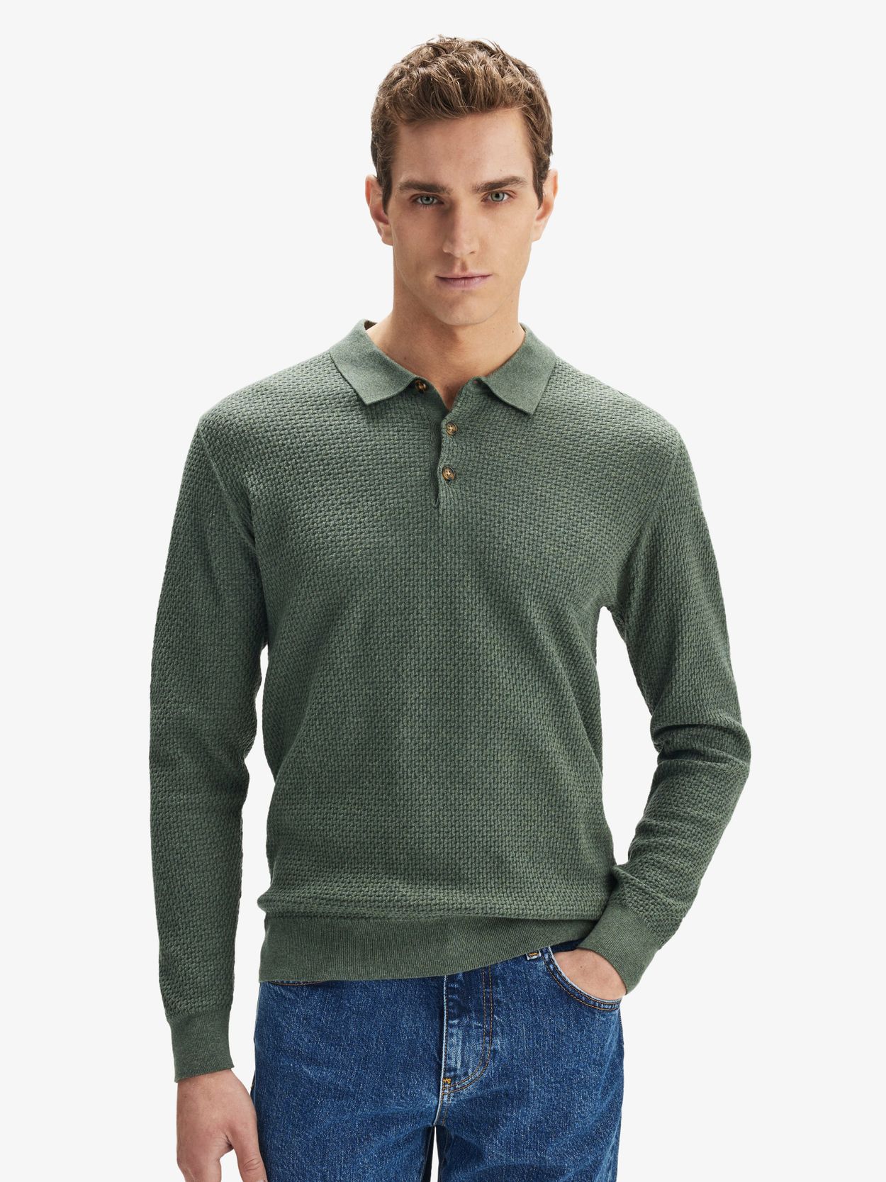 Green Cashmere Blend Polo Shirt