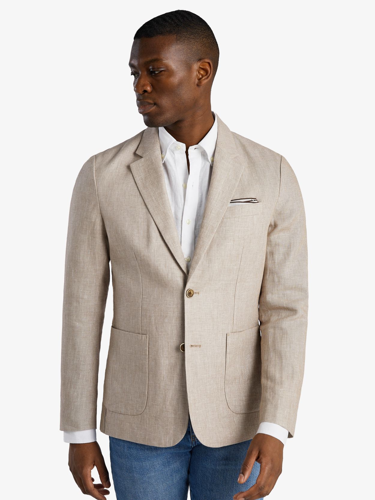 Beige linen hot sale blazer mens