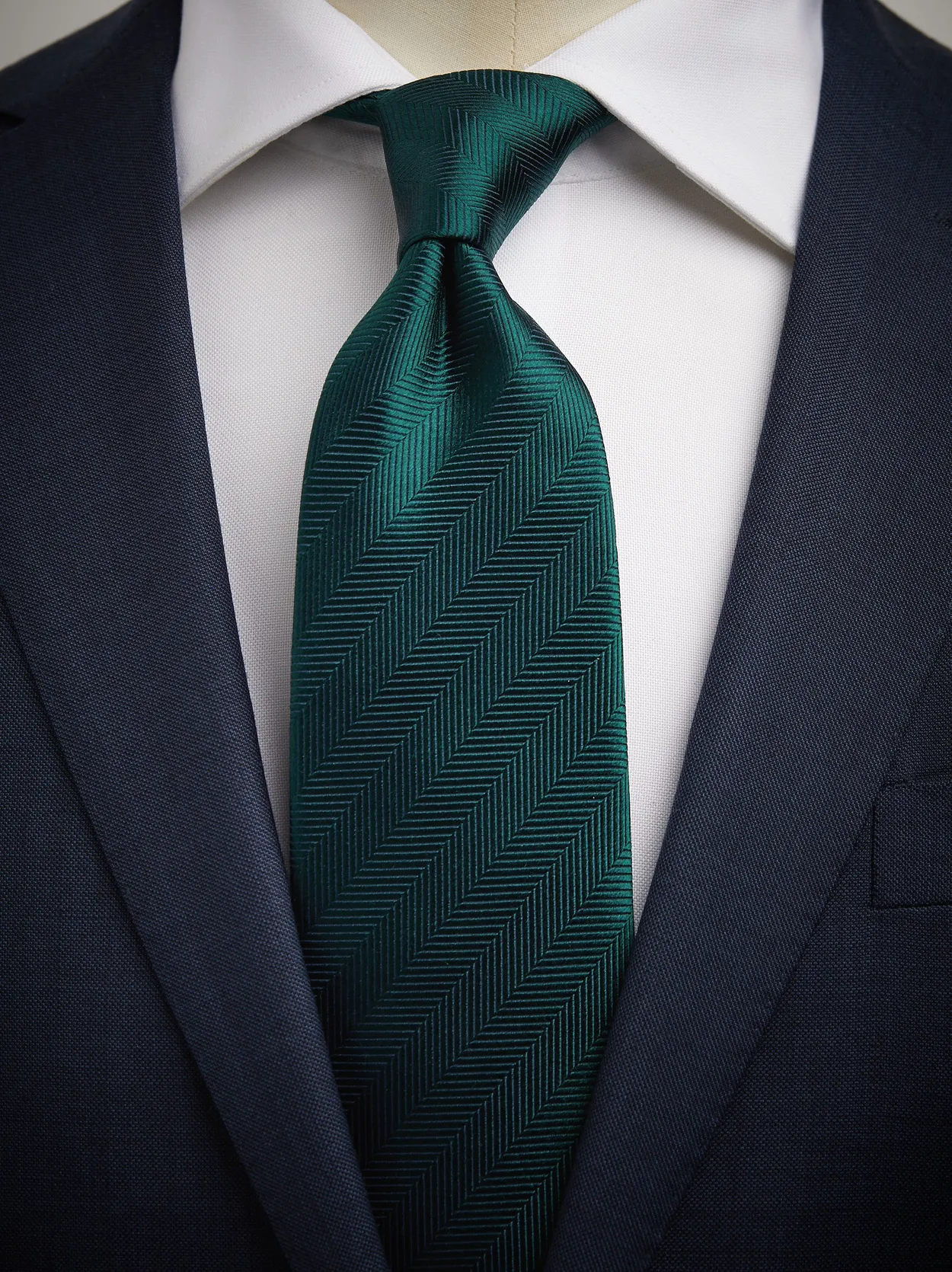 Green Tie Herringbone