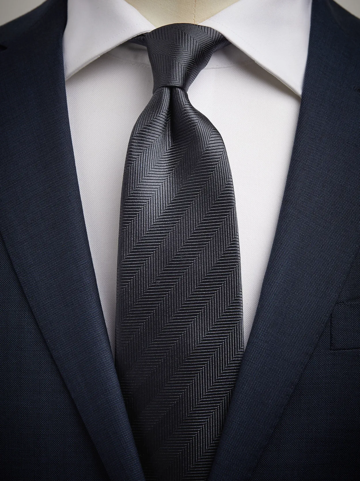 Grey Tie Herringbone