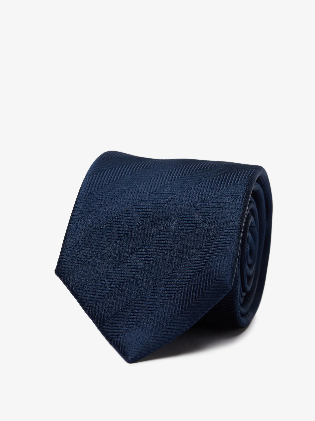 Dark Blue Tie Herringbone