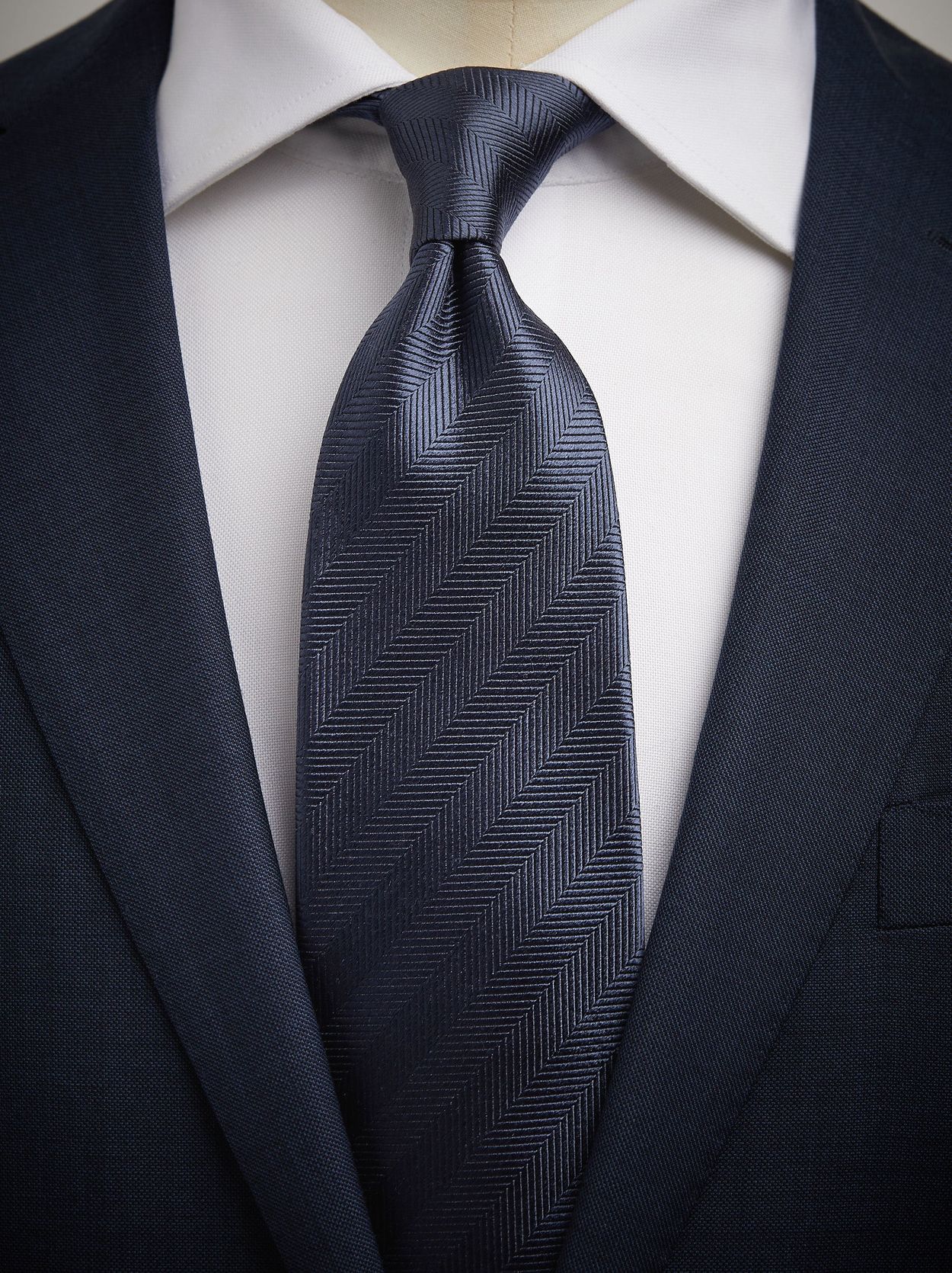 Blue Tie Herringbone