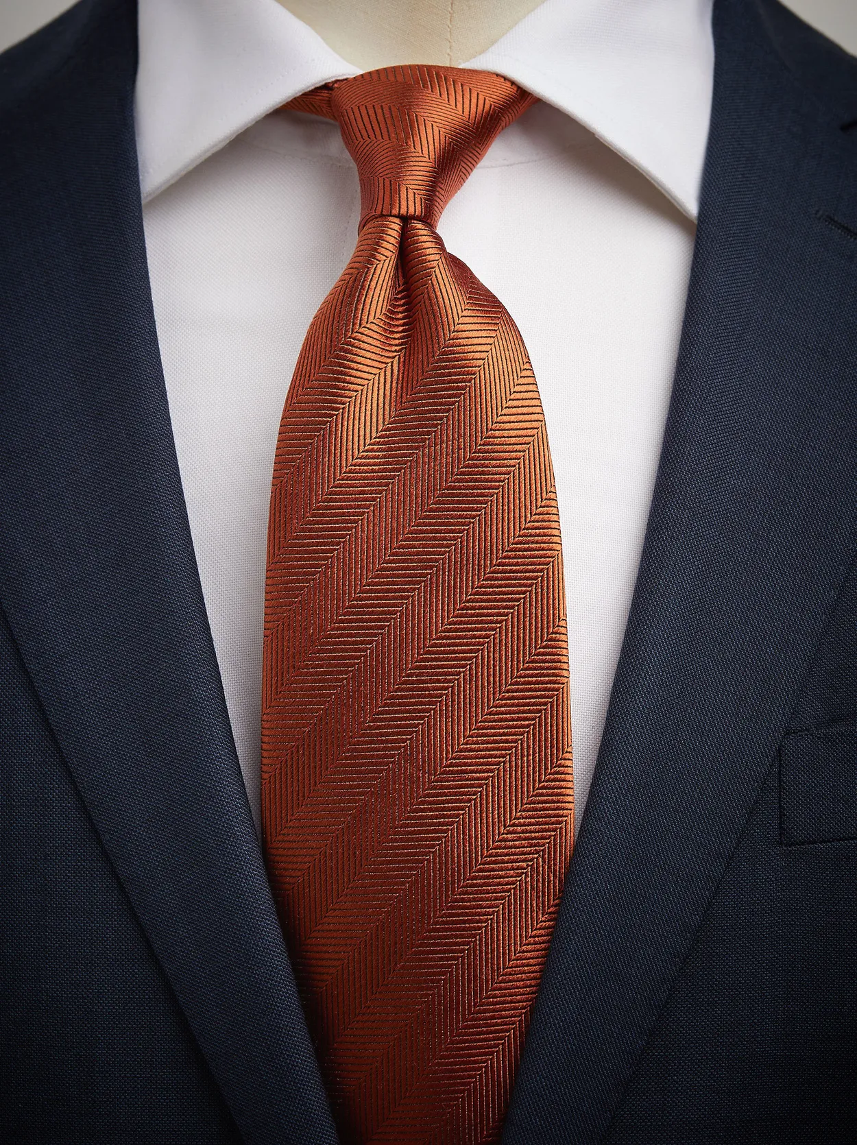 Orange Tie Herringbone
