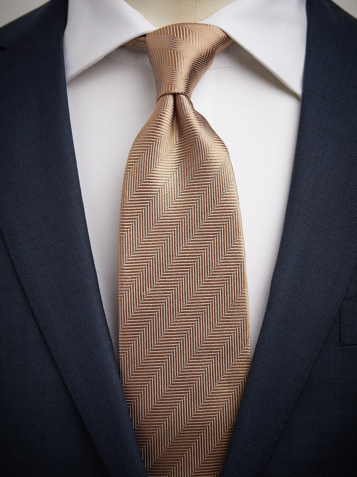 Champagne Tie Herringbone