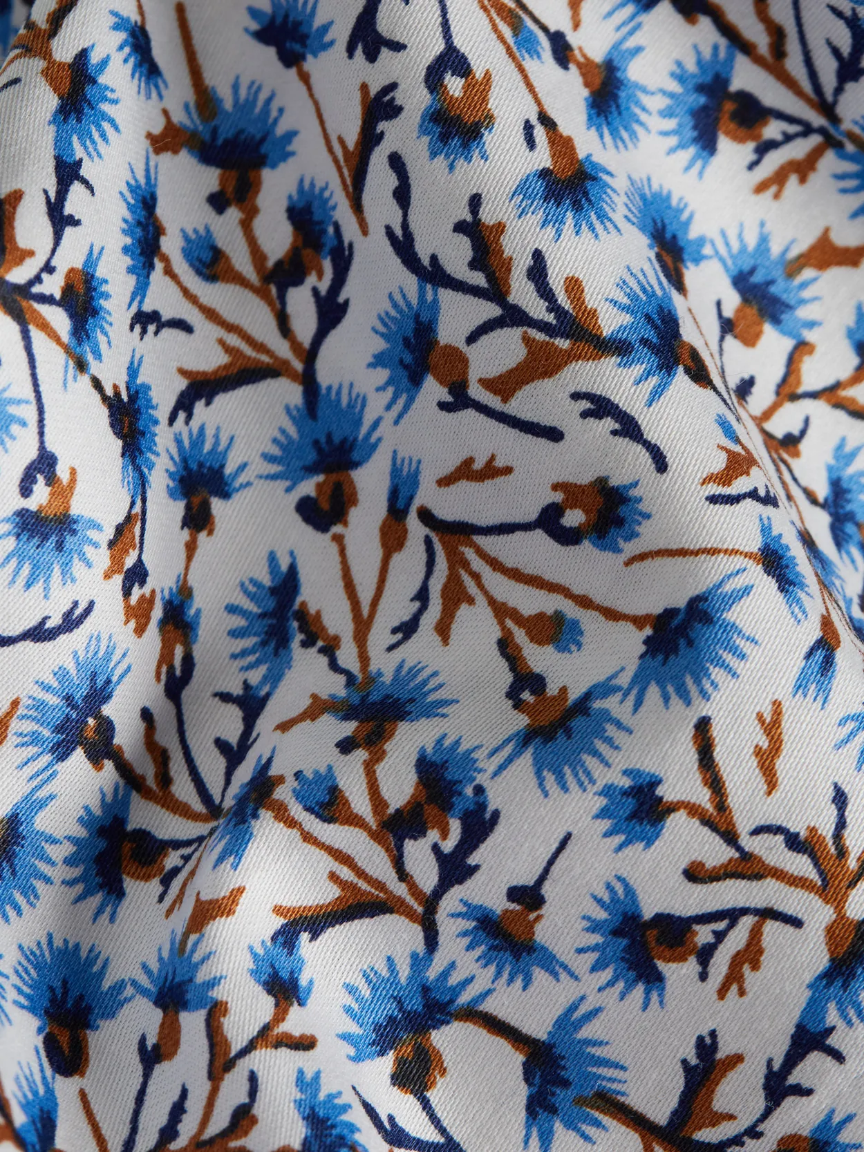 Blå & Brun Blomstret Skjorte