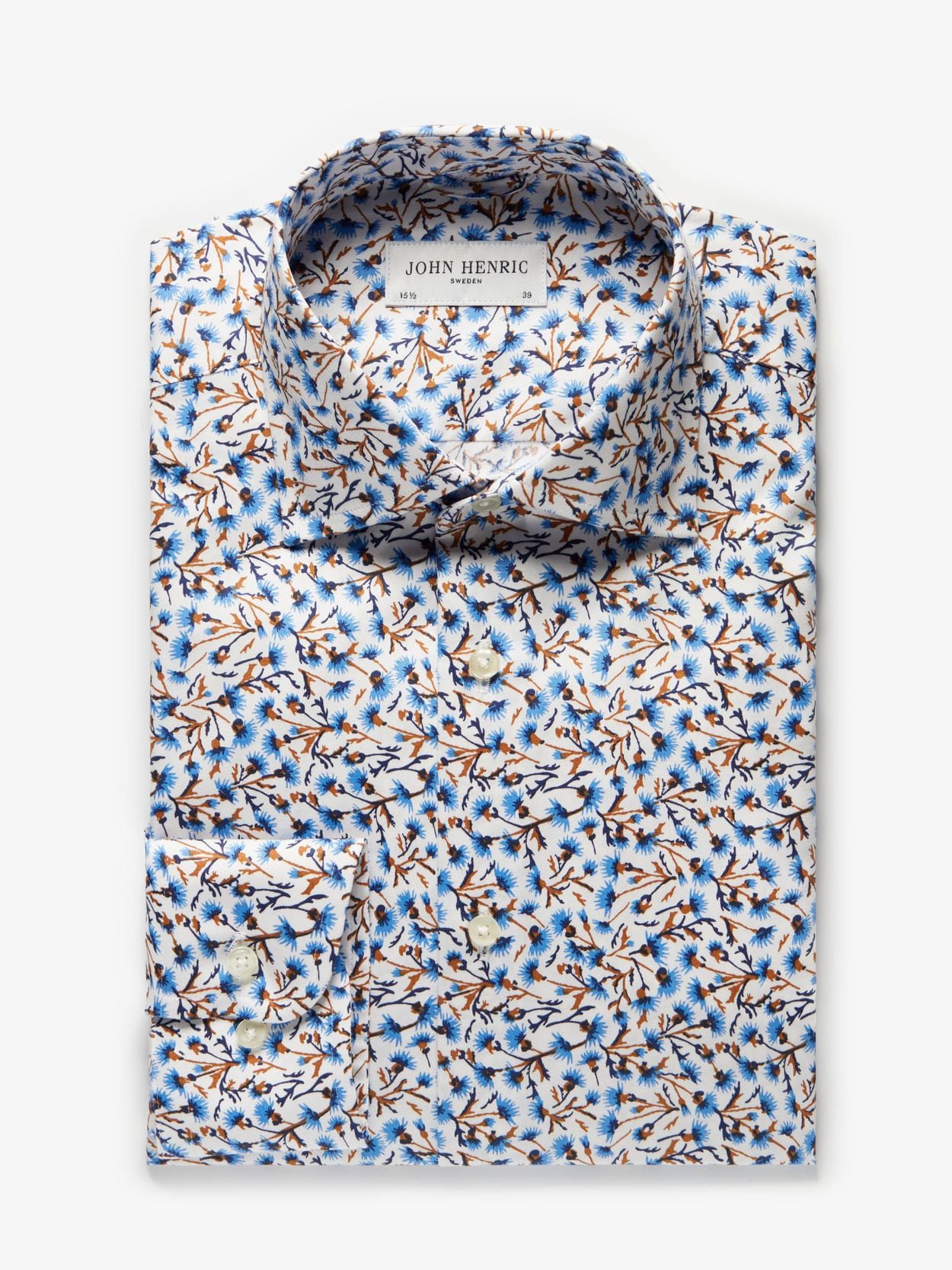 Blue & Brown Floral Shirt - Buy online | John Henric