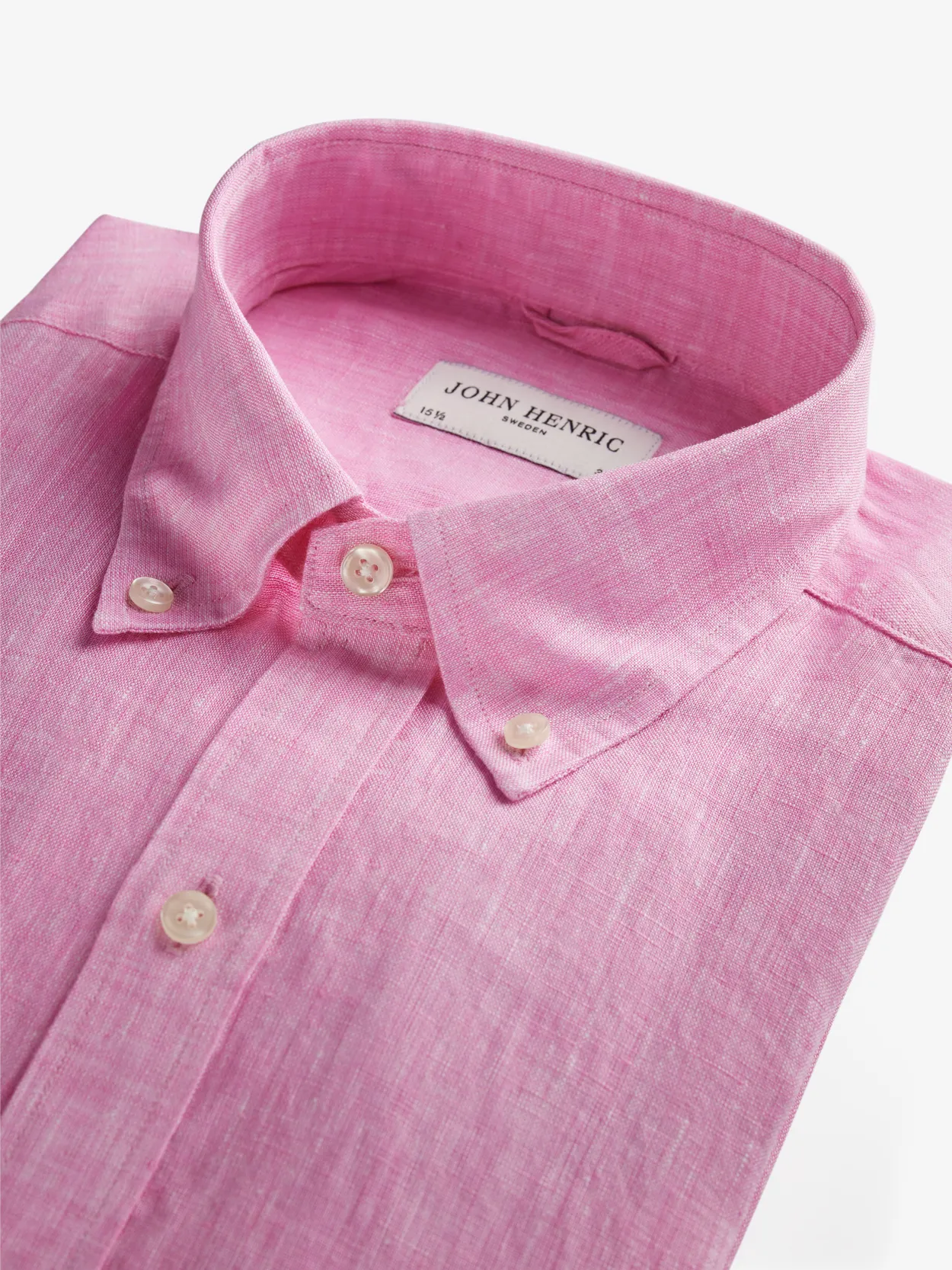 Soft Pink Tailored Fit Cotton Linen Shirt - Natural Fibres